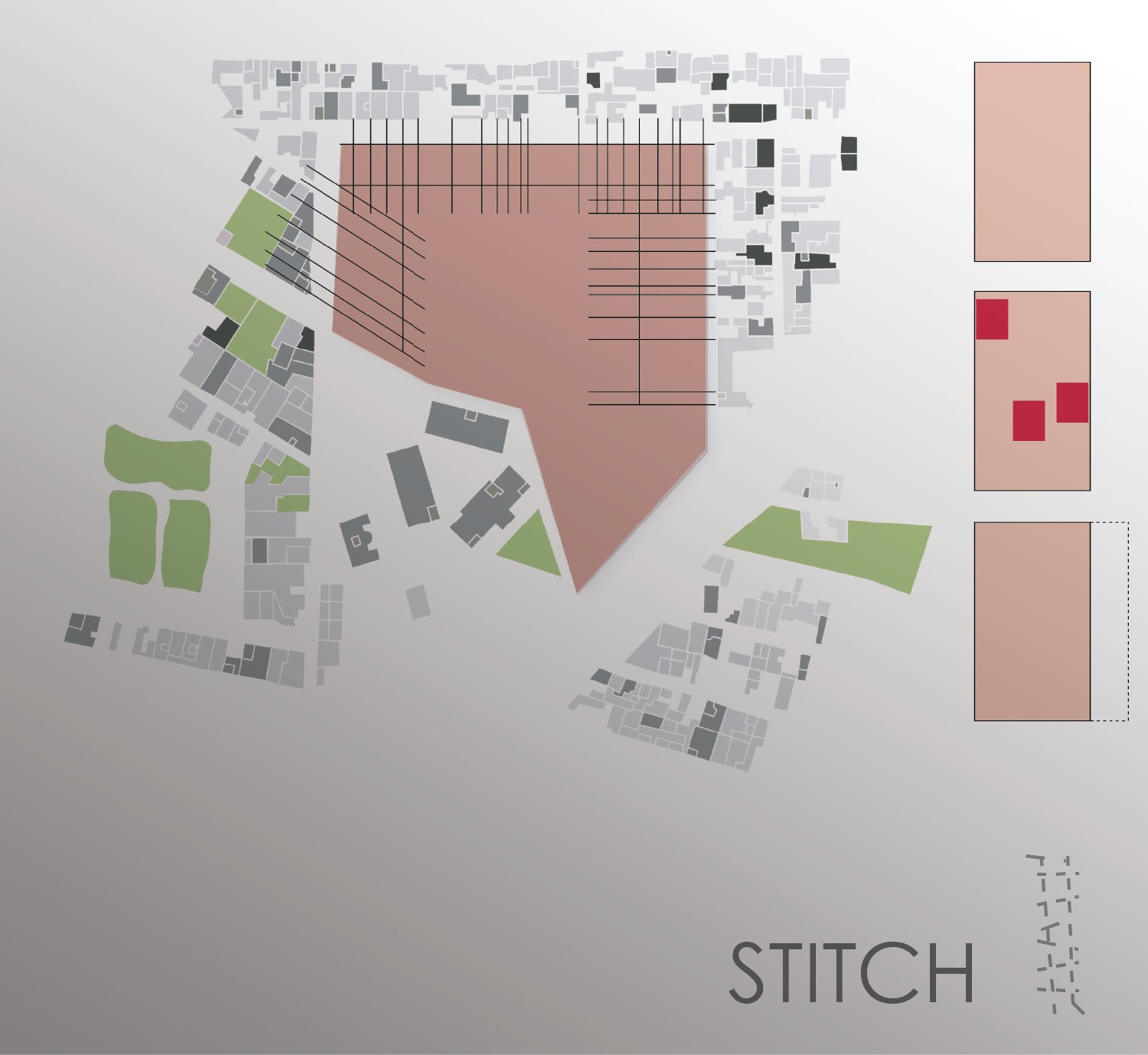 After studying the typology and features of a model house, I started to project the boundaries of the nearby buildings inside my site and started to build the pattern at the edges of the site with the aim of user being able to correspond to the symmetry of the existing context.