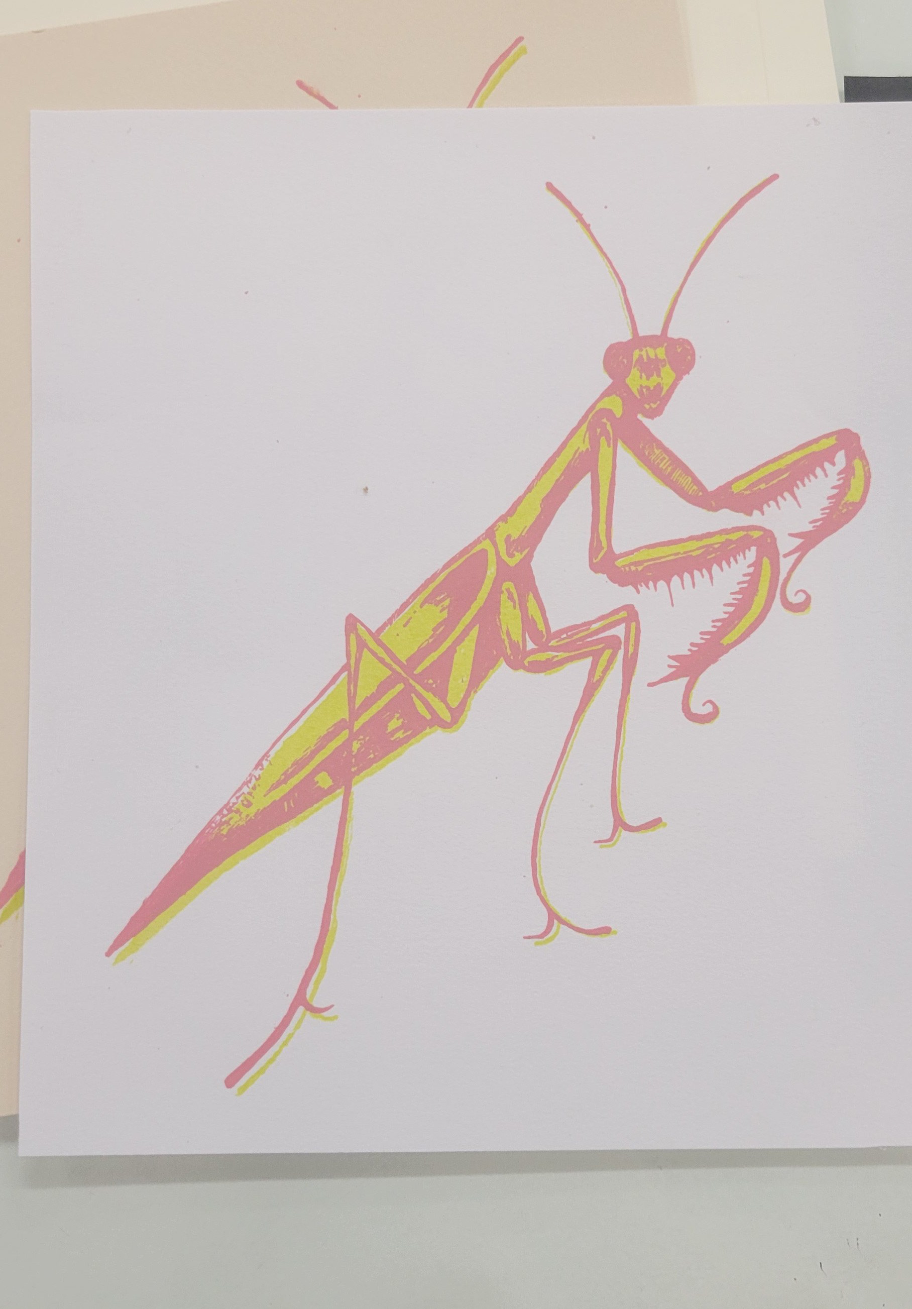 Printed mantis.