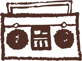 Boombox illustration.