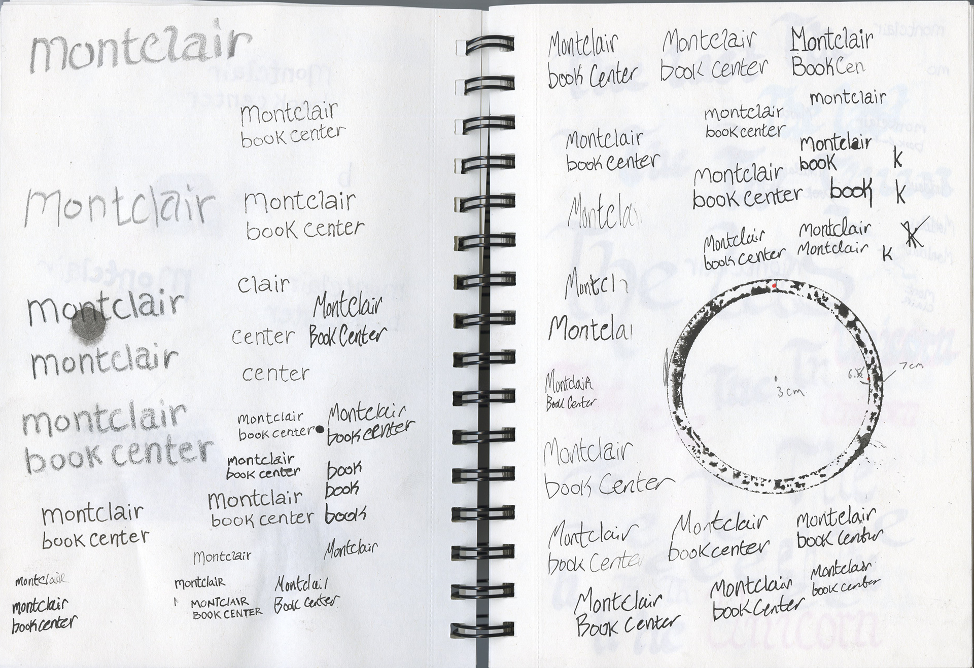Sketches for logo's lettering