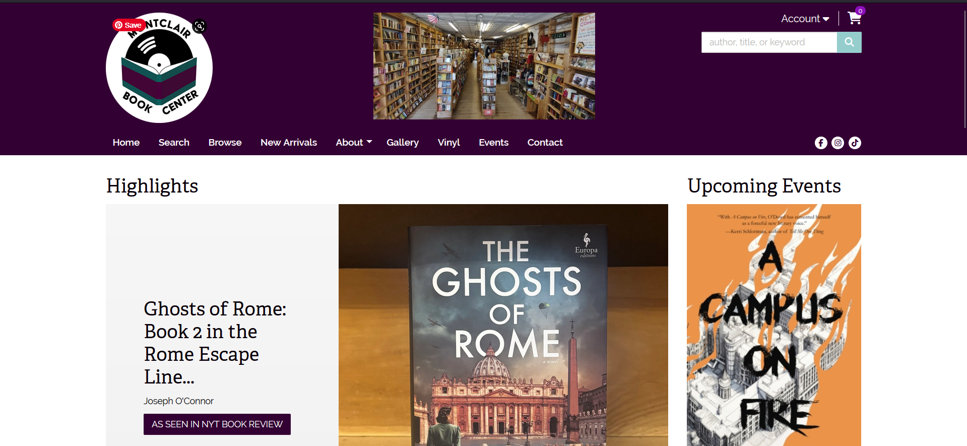 Current website's "Home" Page (April 2025)