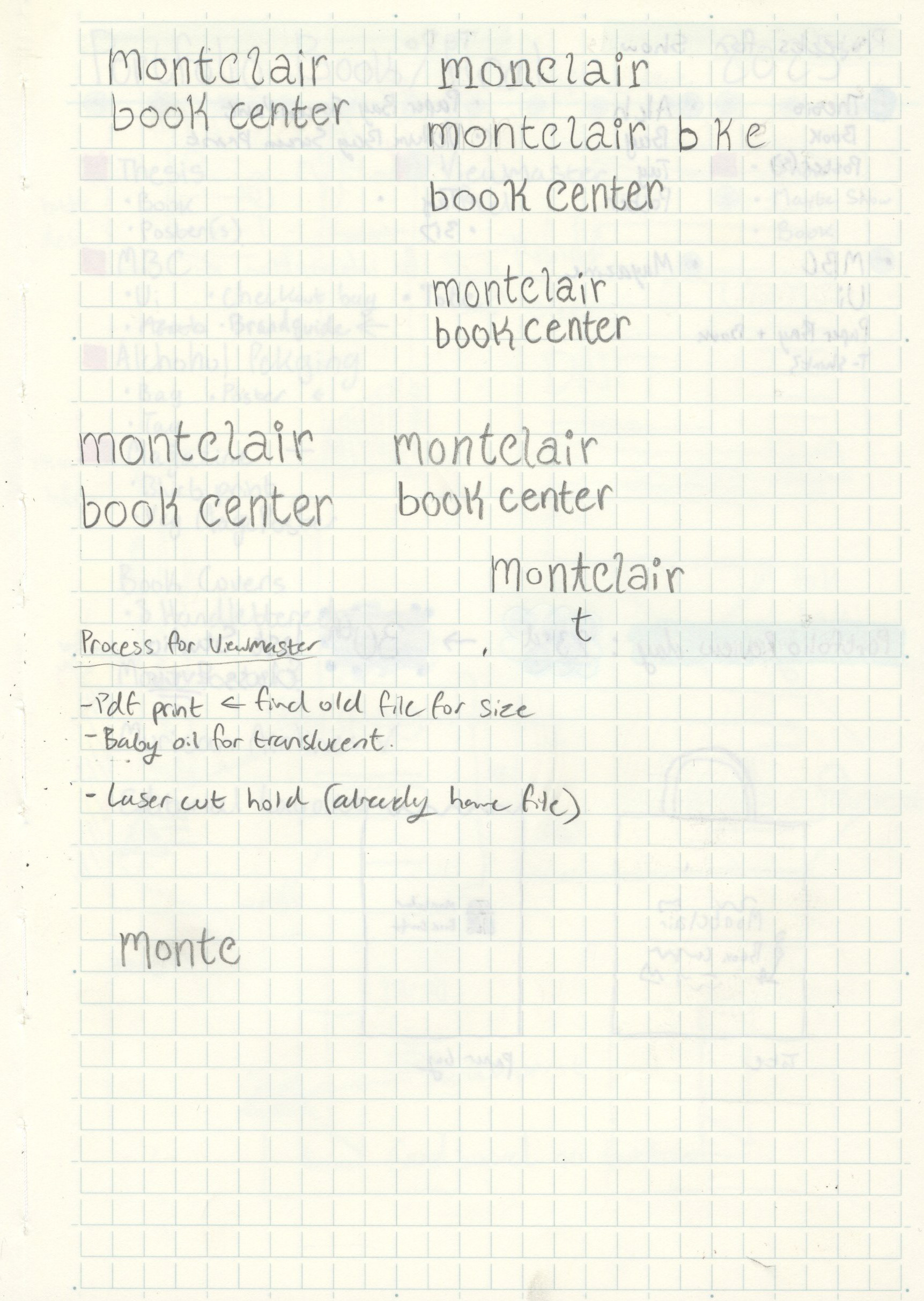 Sketches for logo's lettering