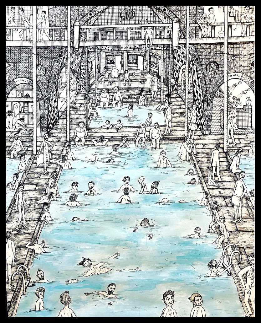 The Bathhouse- 24x18- 2022