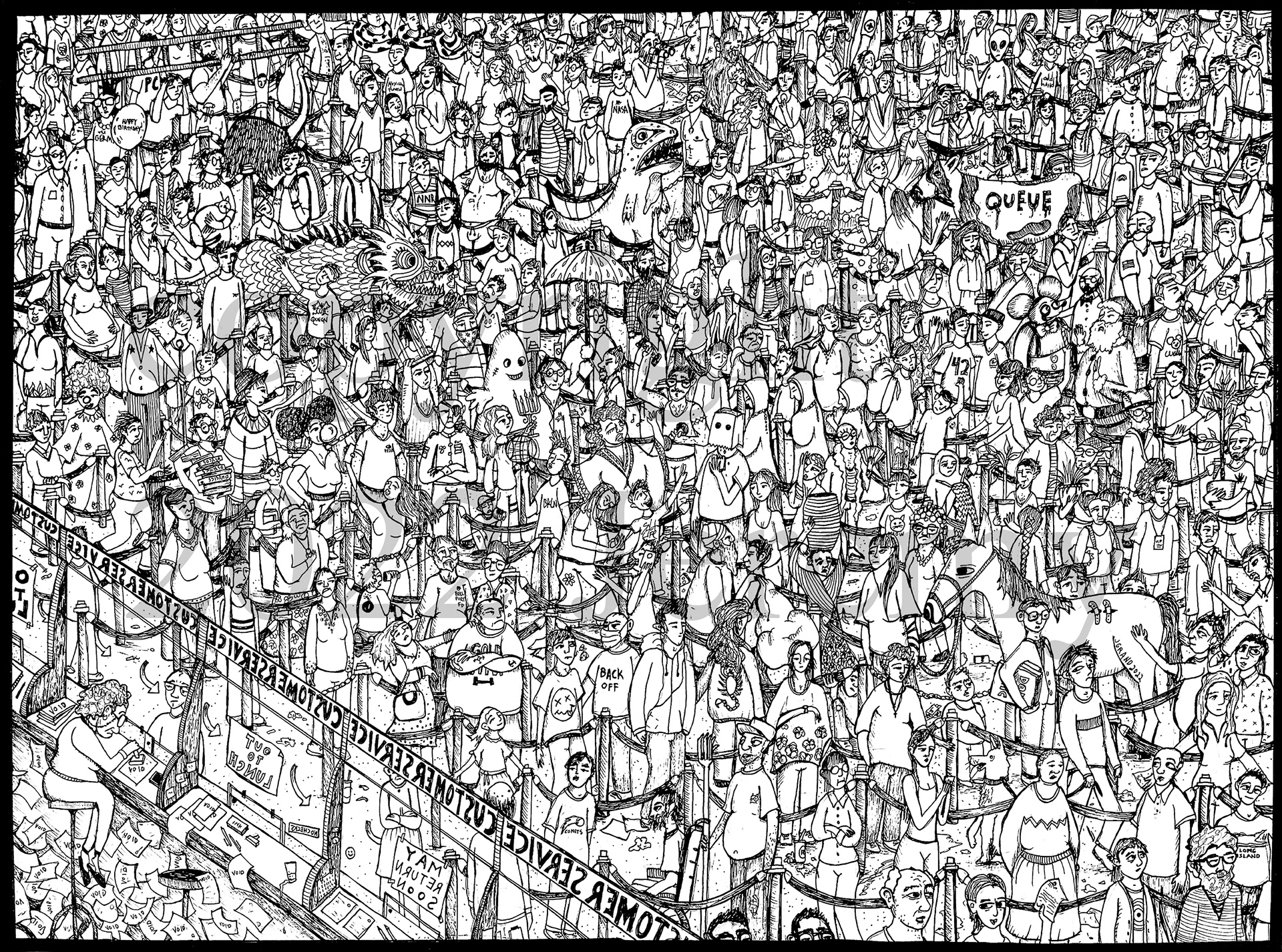 The Queue- 18x24 2022