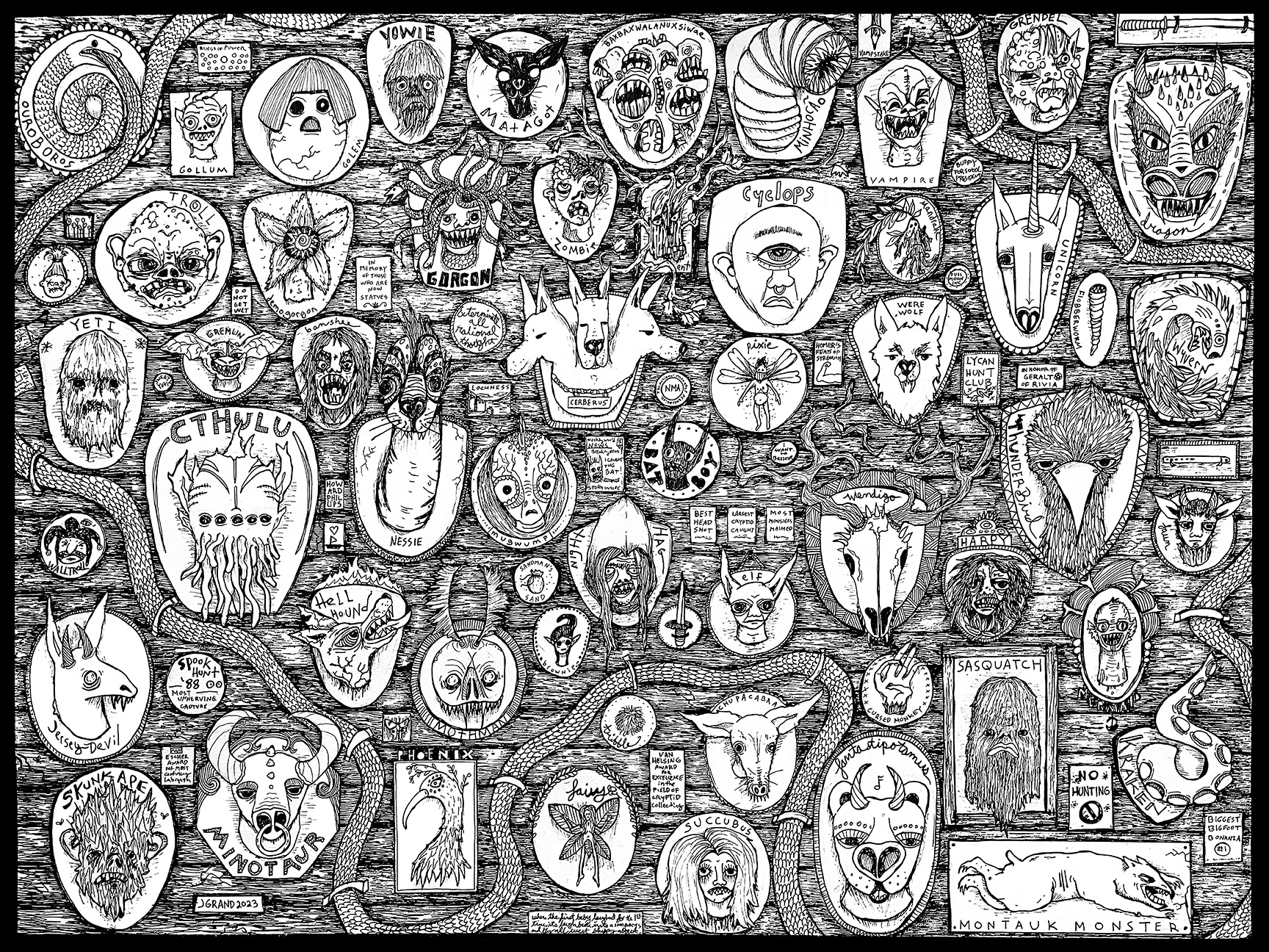 The Hunter- 2023- 18x24", Sharpie Pen on Paper