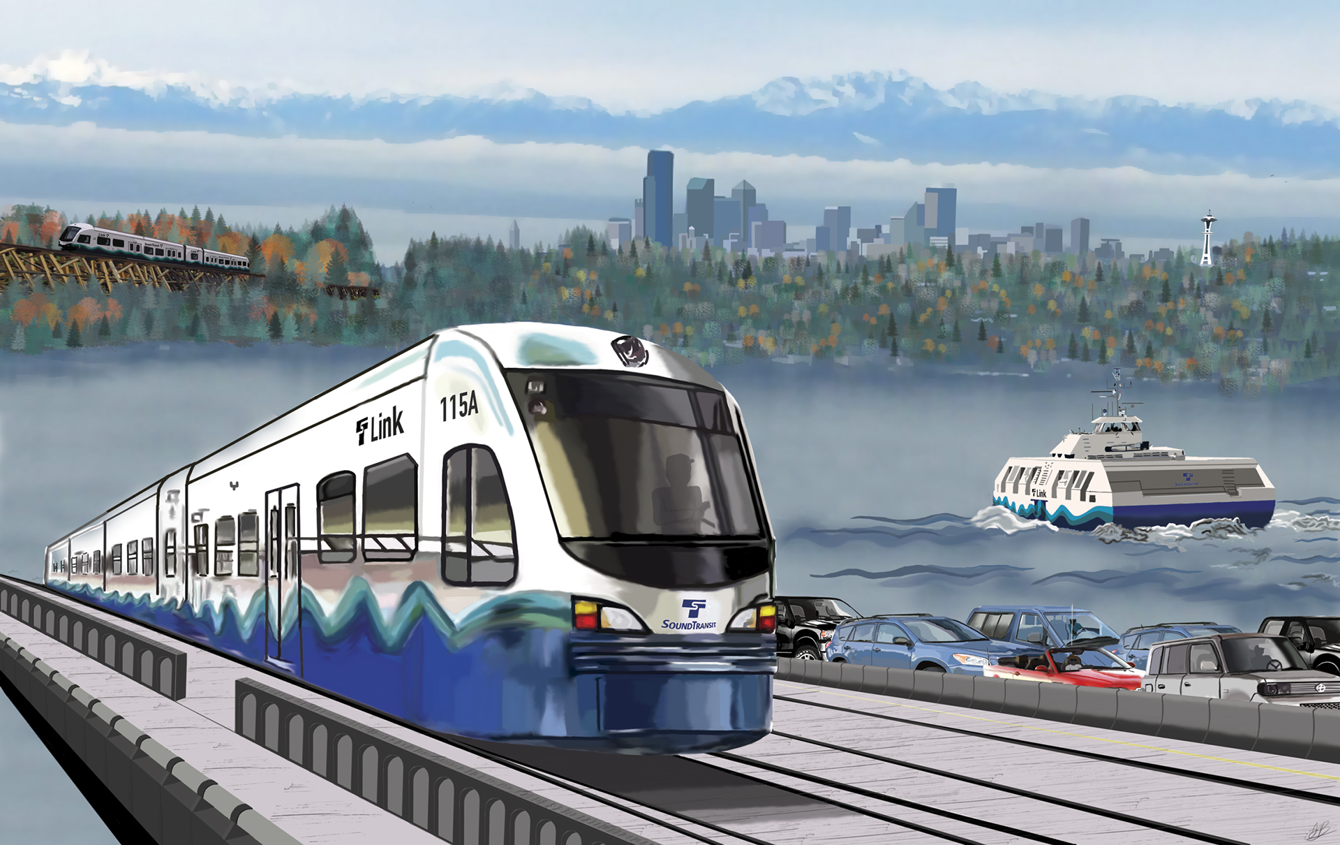 Mockup Poster of Sounder train - 2015