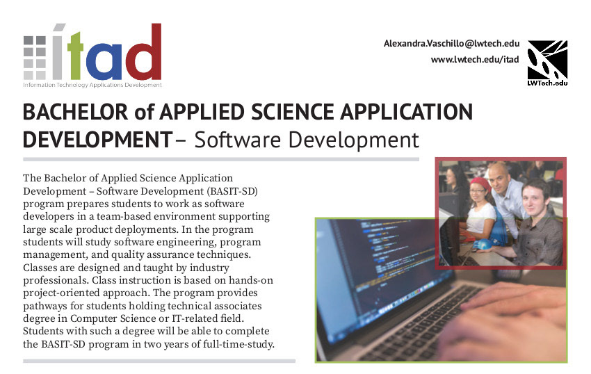   "Flyer Card made for ITAD program at LWTECH"