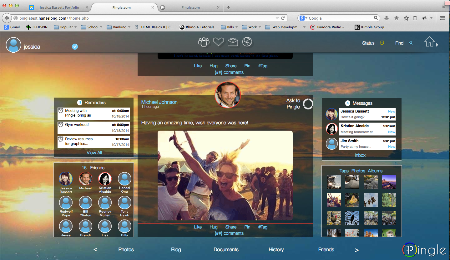 Home page/Dashboard - Webstite #2