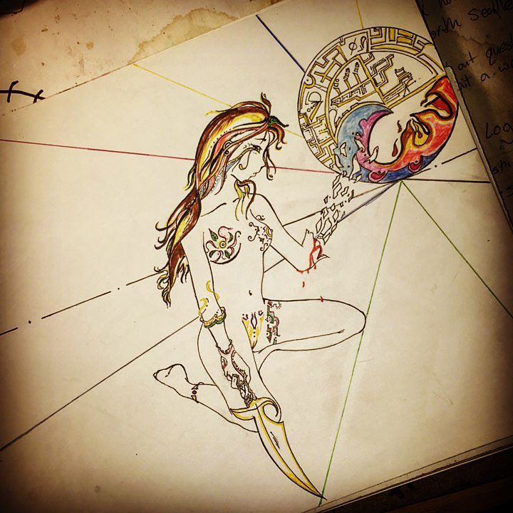 "Angeliec" - Ink & Pencil - 2020