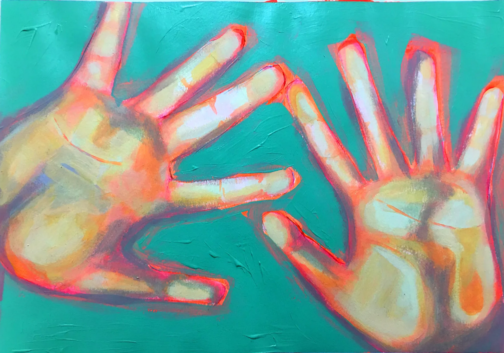 'The Hands that Feed 2' Acrylic on Paper