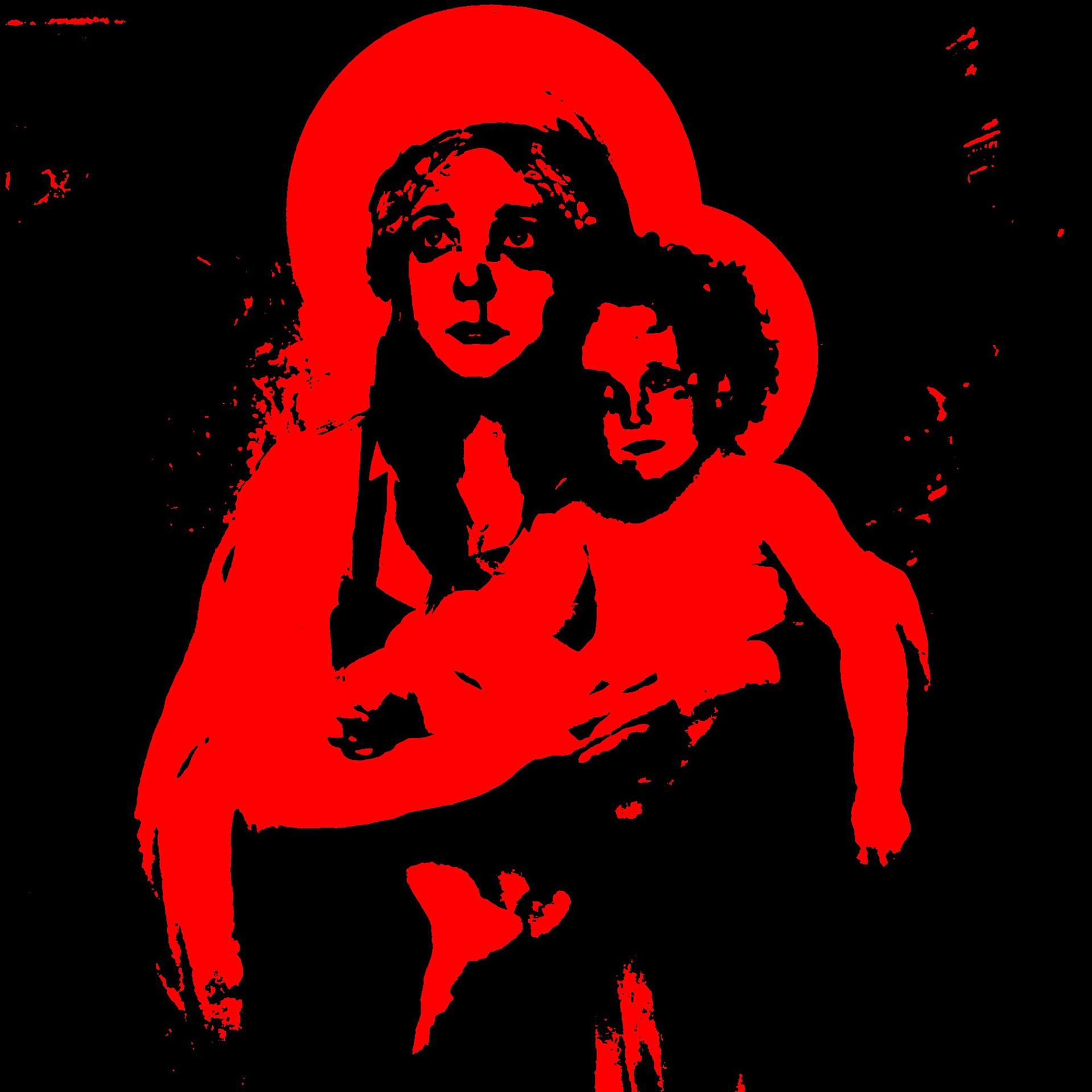 'The Nativity' photograph, stencil, digital manipulation