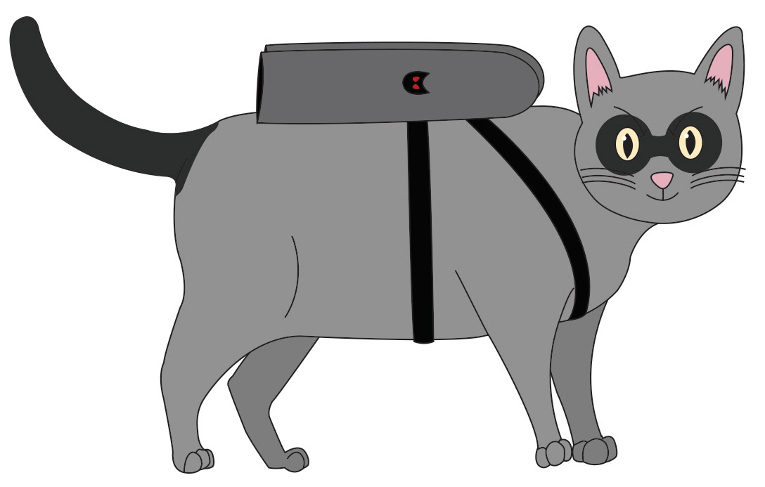 "The Adventures of Pooch: The Kitty Litter Caper" Character Profile: Kitty Kat. Created in Adobe Illustrator. 2014