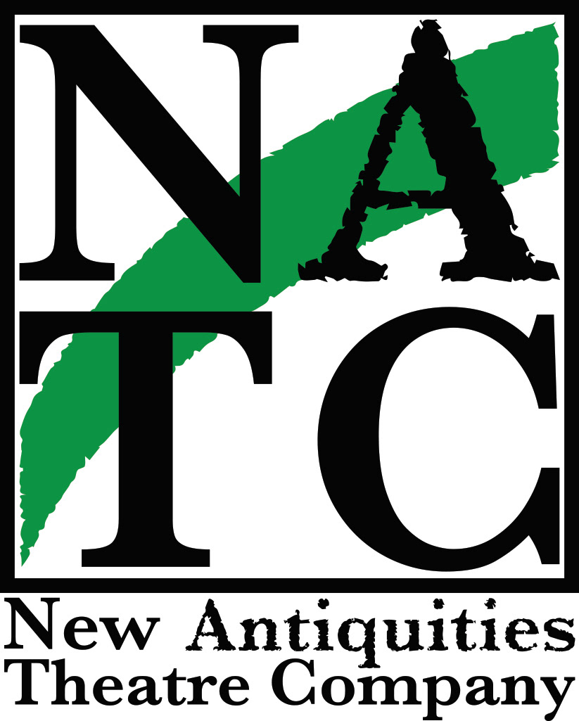 Logo 1 for New Antiquities Theatre Company. This can be seen in either green or aqua. Created in Adobe Illustrator. 2017