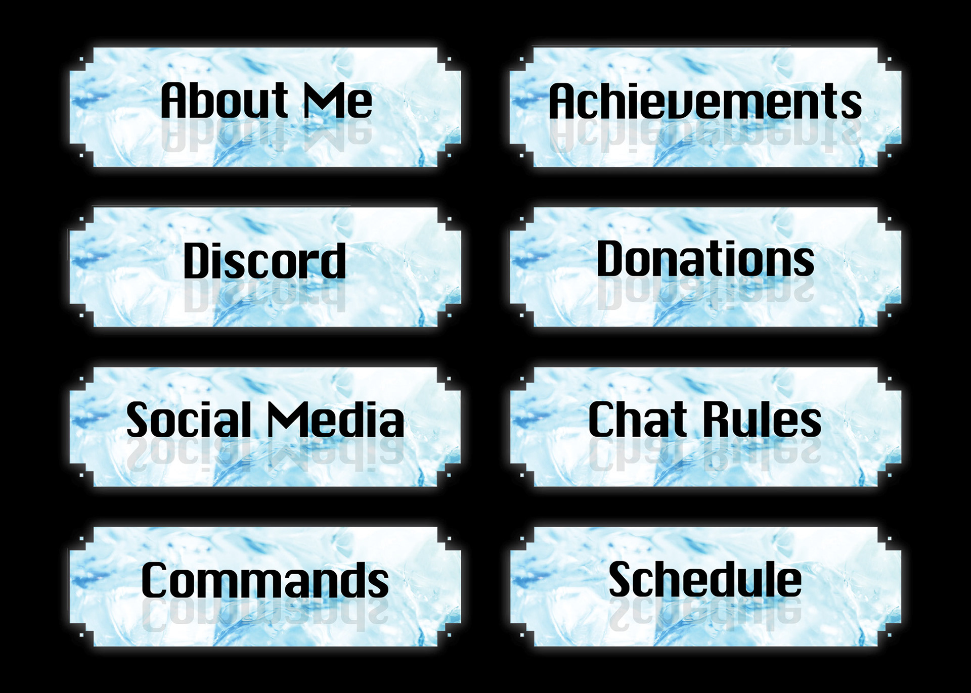 About panels for Coolstra_Ice on Twitch. Created in Adobe Illustrator and Adobe Photoshop. 2020