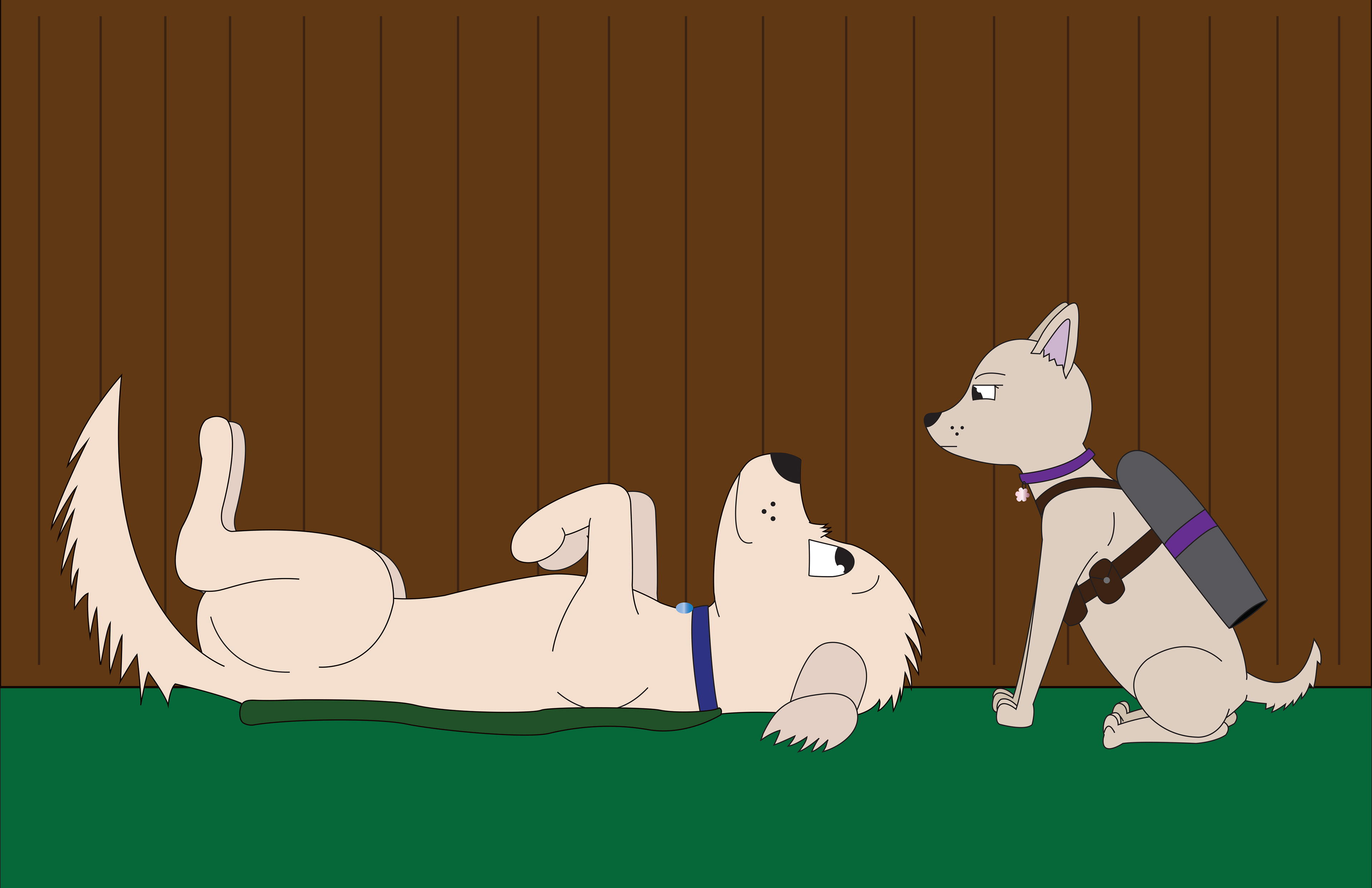 "The Adventures of Pooch: The Kitty Litter Caper" Character interactions/relationships. Created in Adobe Illustrator. 2014