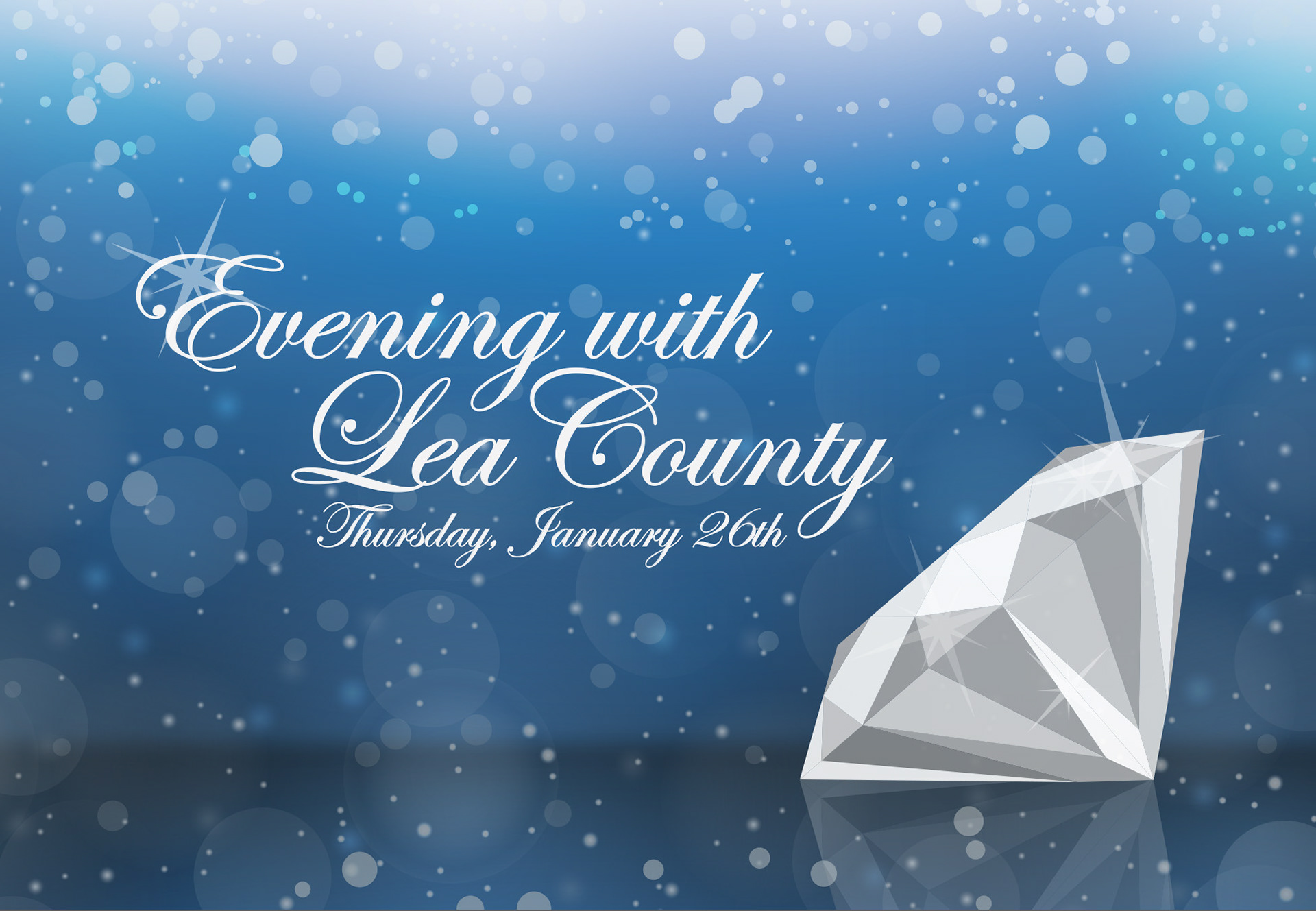 Save the Date Card for the Economic Development Corporation of Lea County's "Evening with Lea County" Legislative Event. Side 1. Created in Adobe Illustrator. 2016