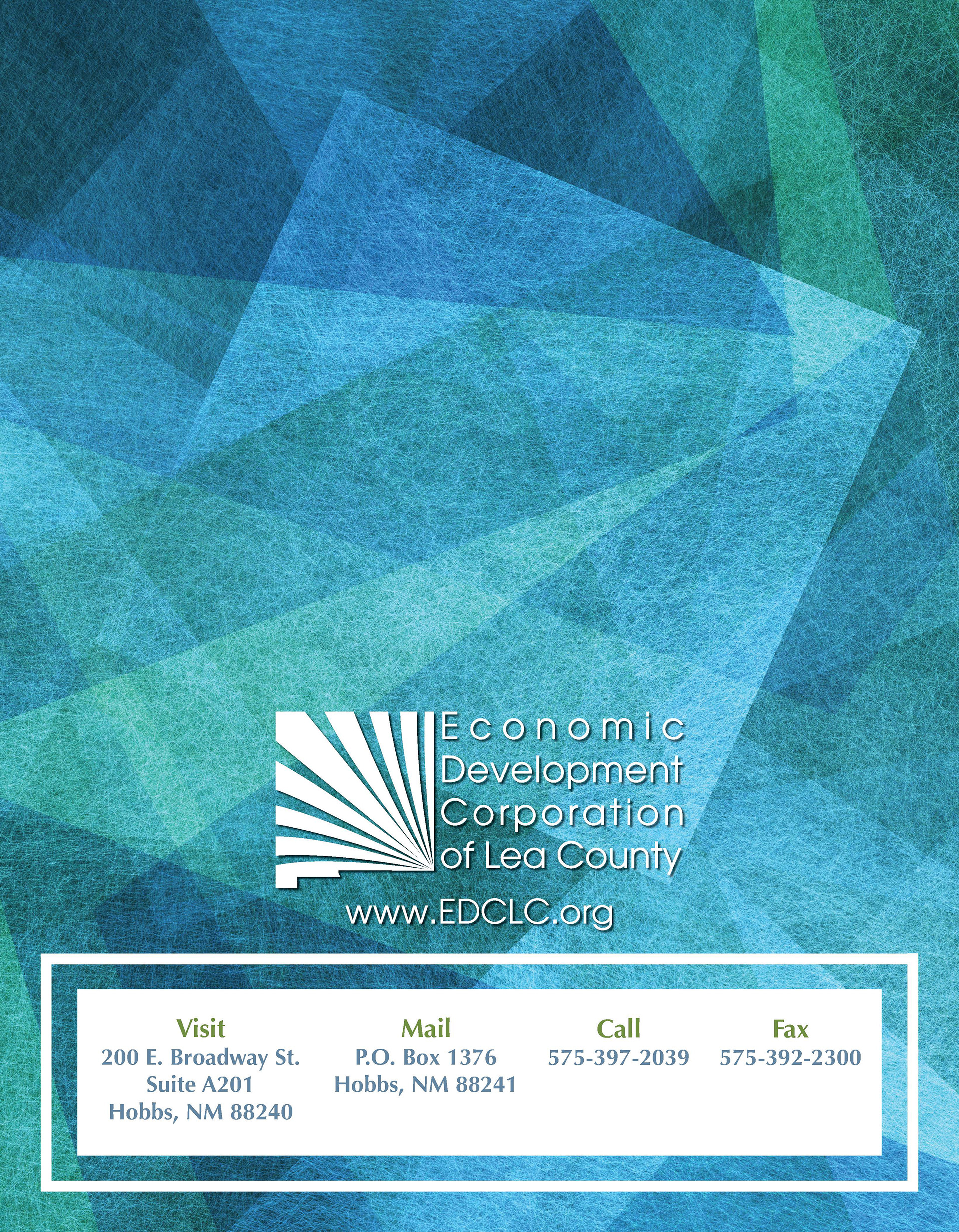 Printed Program Booklet Back Cover Page for the New Mexico EnergyPlex Conference. Hosted by the Economic Development Corporation of Lea County. Created in Adobe InDesign. 2019