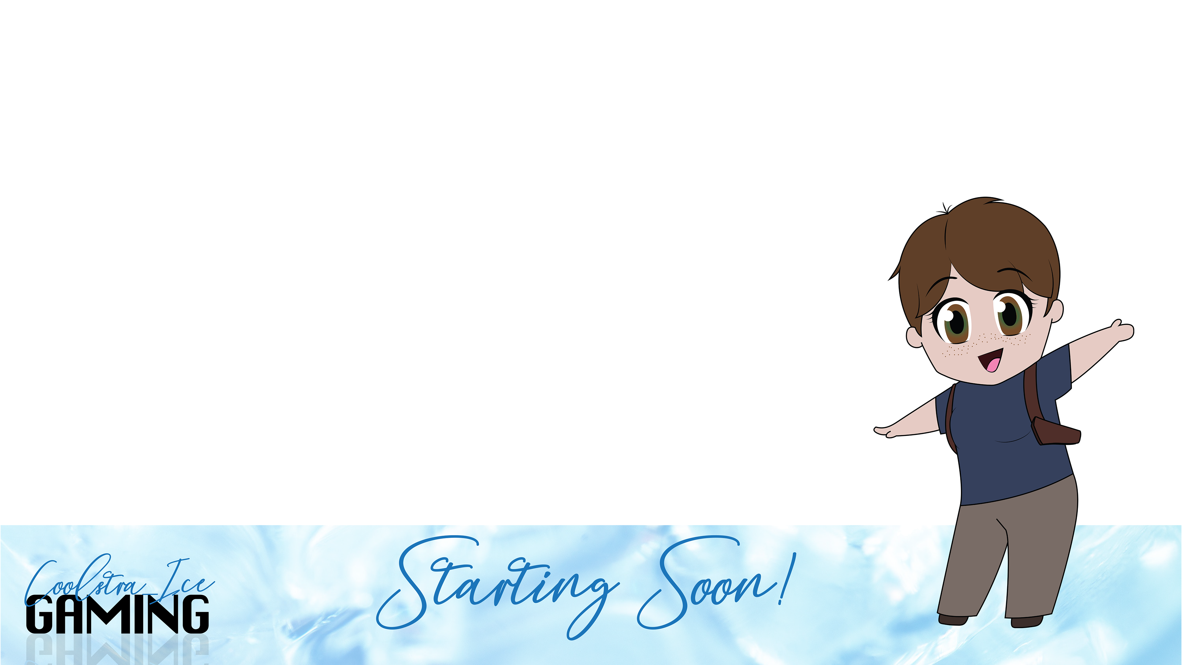 Starting Soon scene image for Coolstra_Ice on Twitch. Created in Adobe Illustrator and Adobe Photoshop. 2020