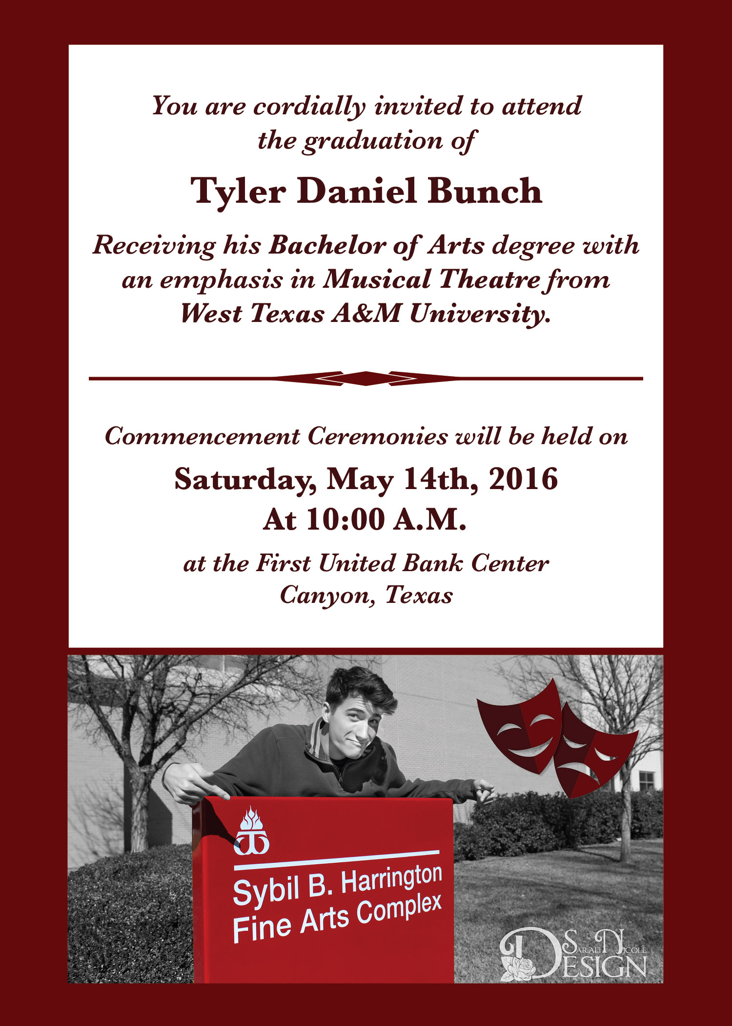 Graduation Announcement page 2. Created in Adobe Illustrator and InDesign. 