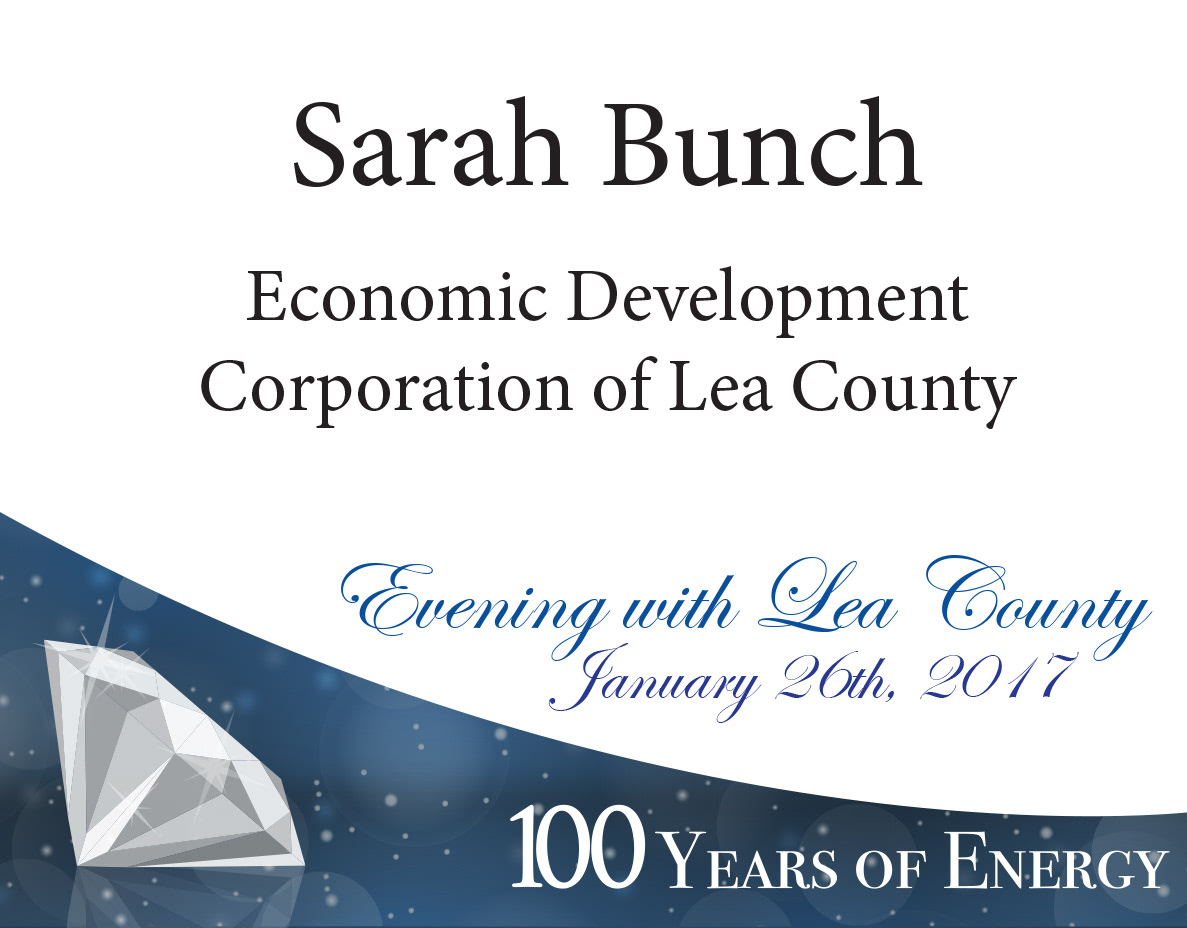 Name Tag Design for the Economic Development Corporation of Lea County's "Evening with Lea County" Legislative Event. Created in Adobe Illustrator. 2016