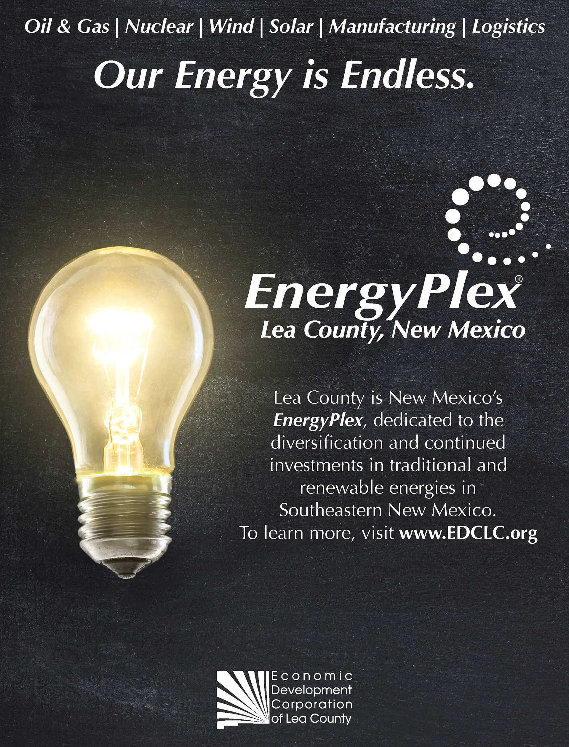 Full Page ad in the New Mexico EnergyPlex Conference Program. Created in Adobe InDesign. 2019