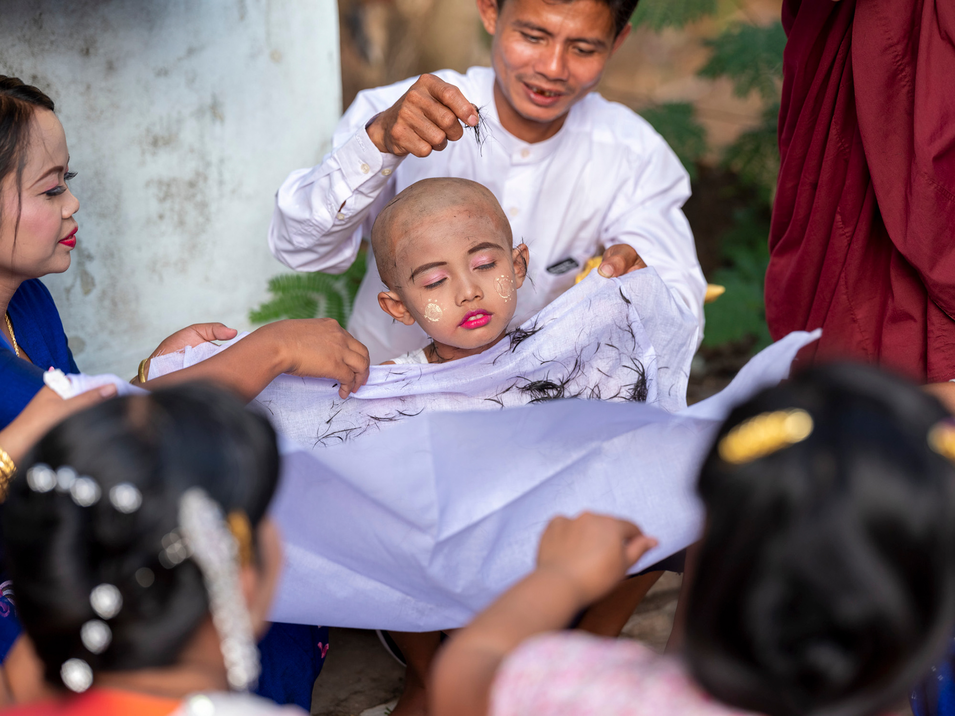 Novice Monk Shaving