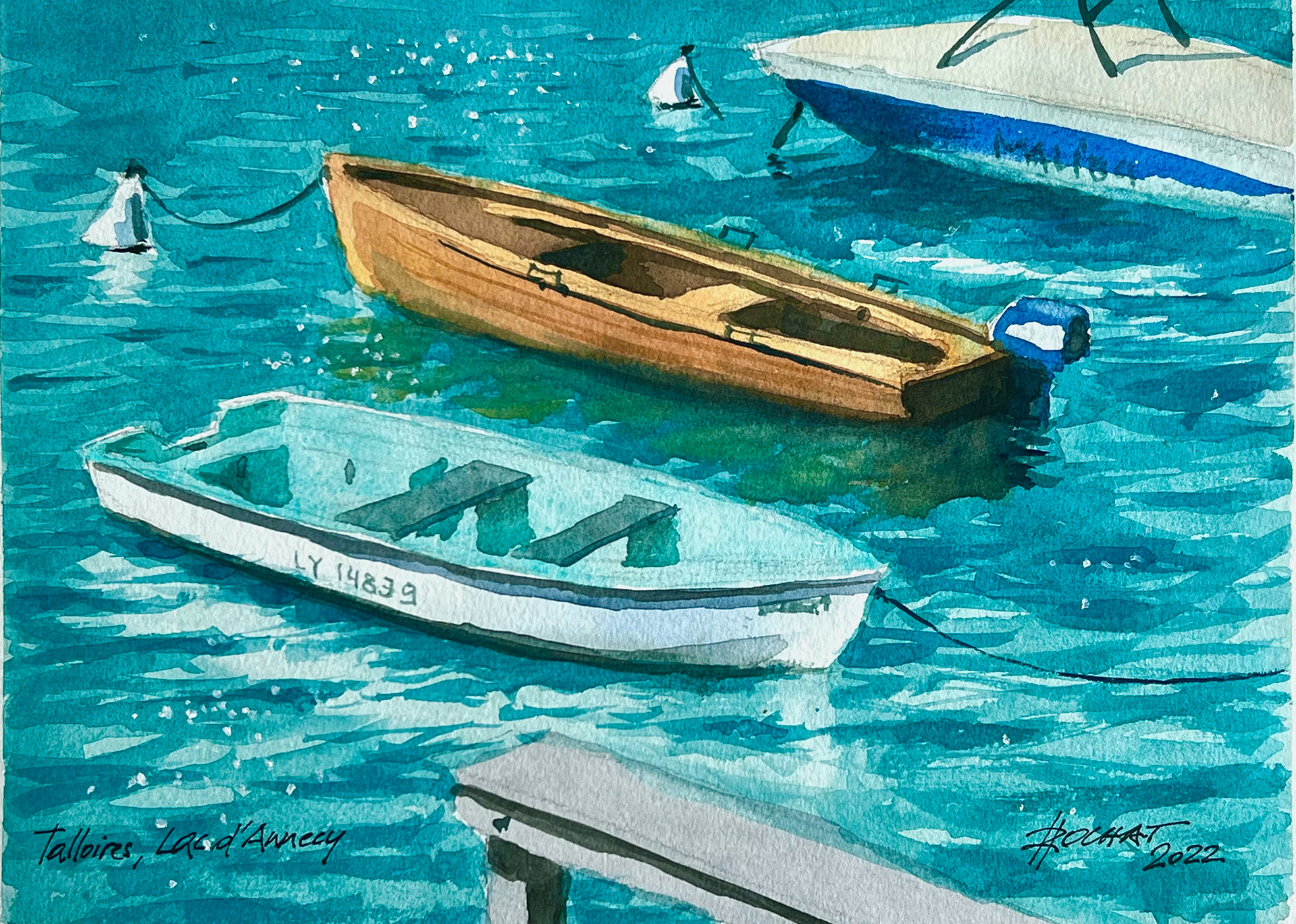 Barques à Talloires 29x21