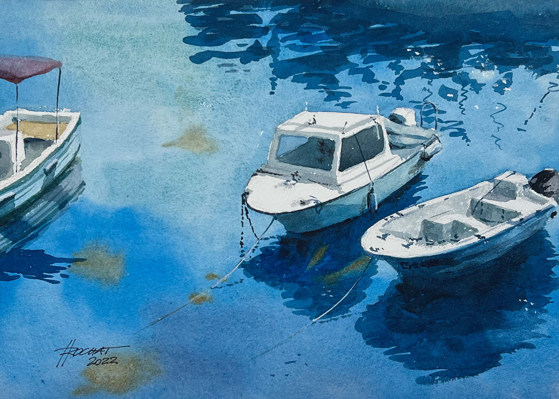 Dans le port! 36x26