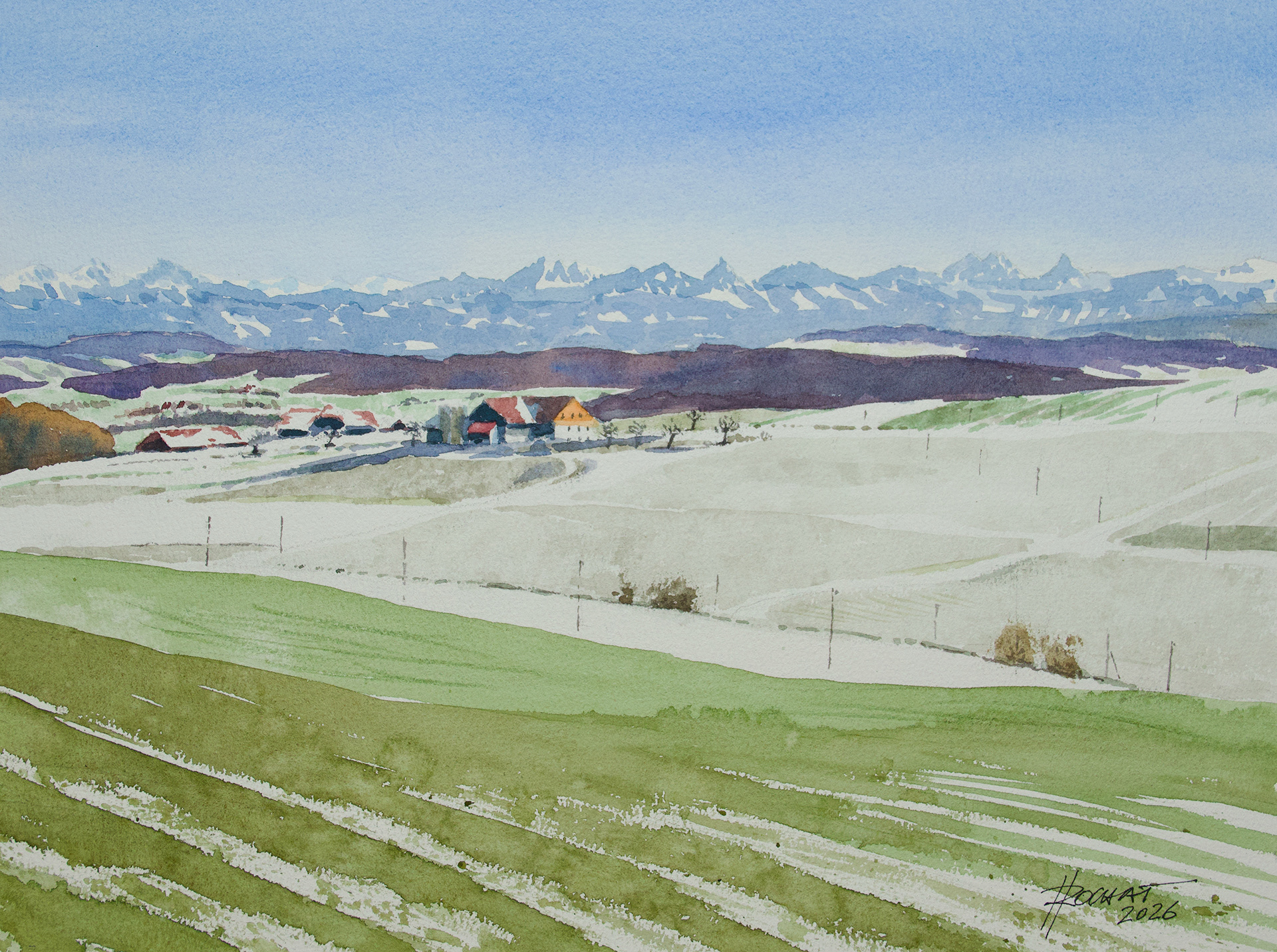 Fine couche de neige sur Planchemont
