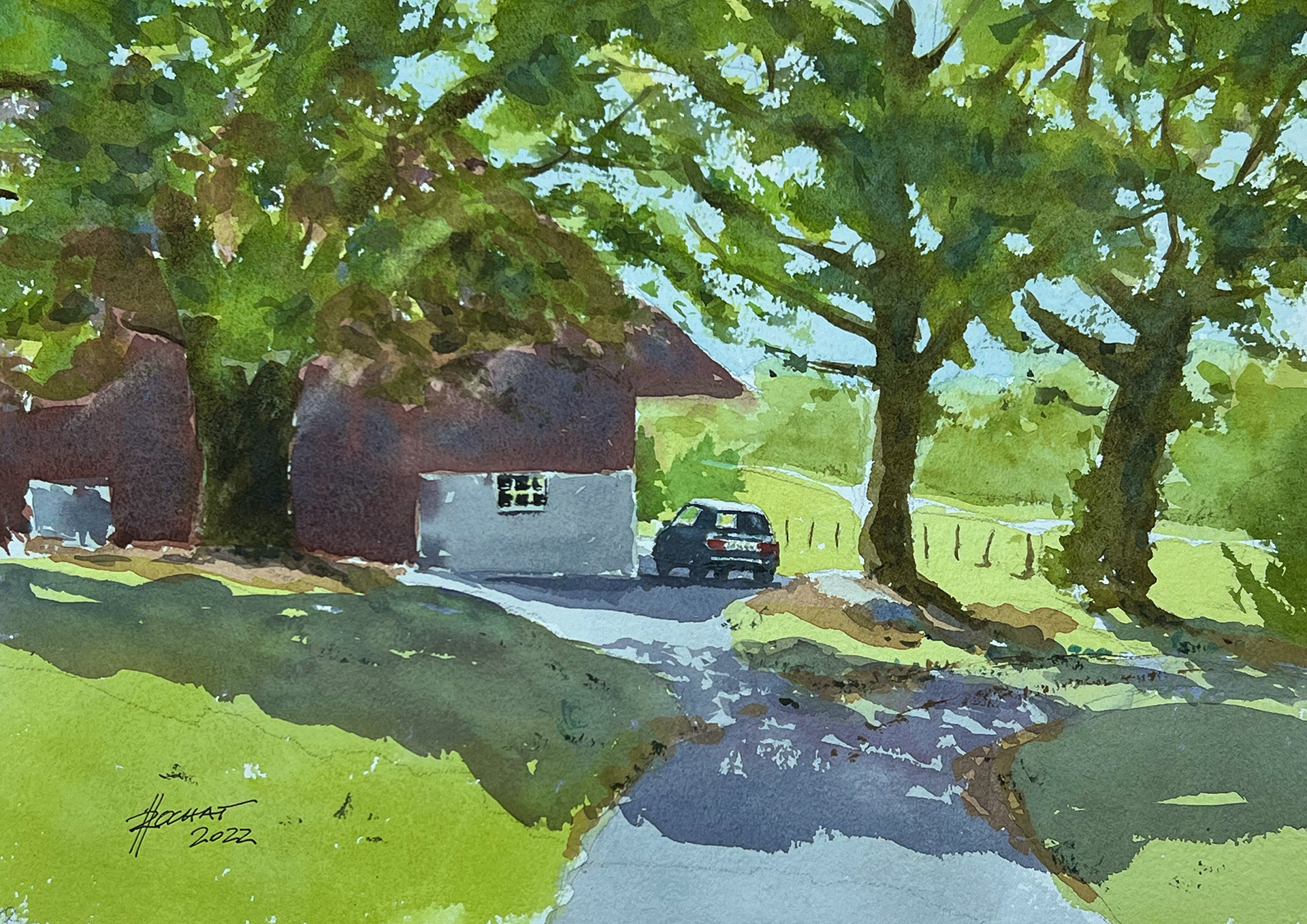 Maison isolée, La Croix, Denezy 36x26