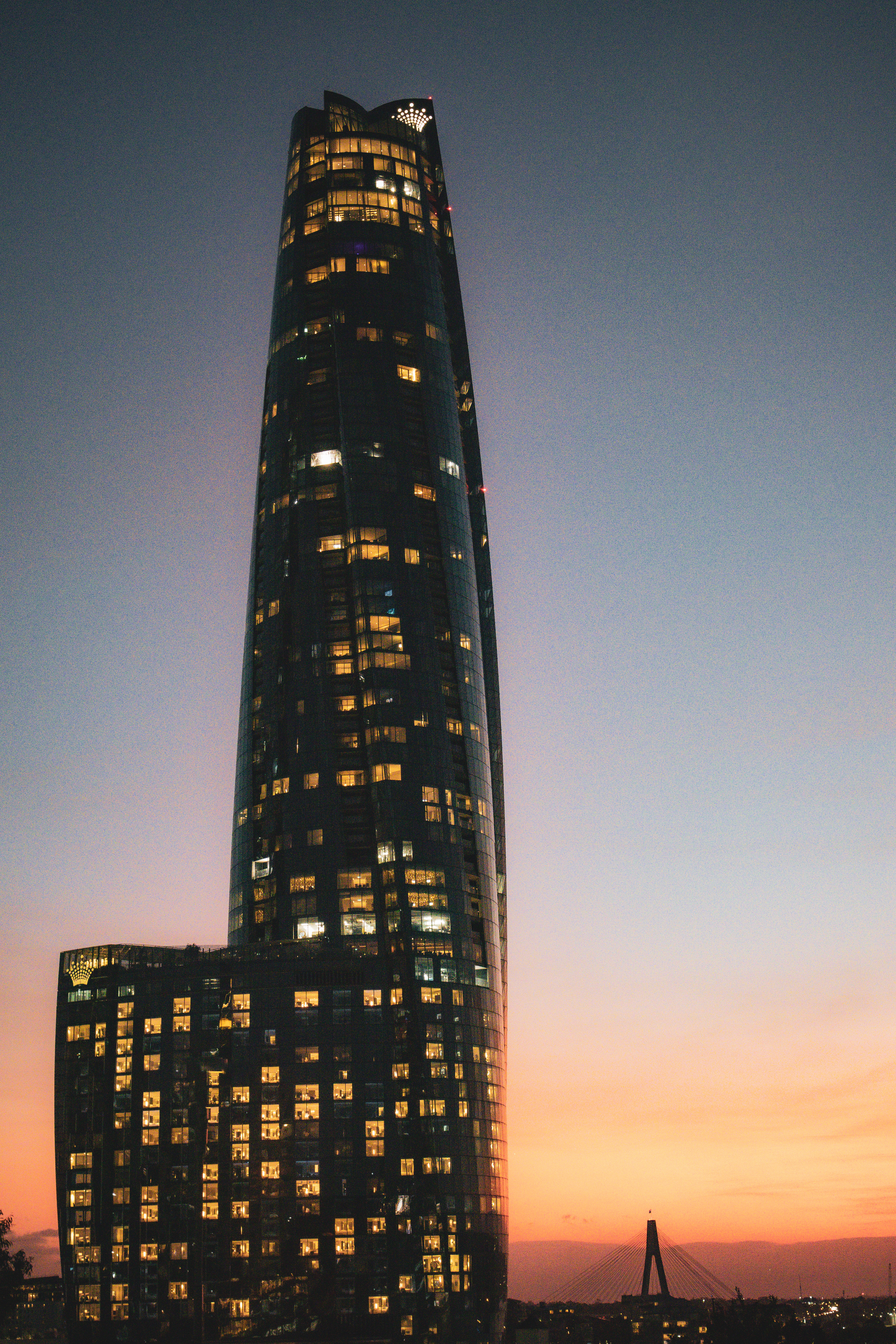 The Crown tower at sunset