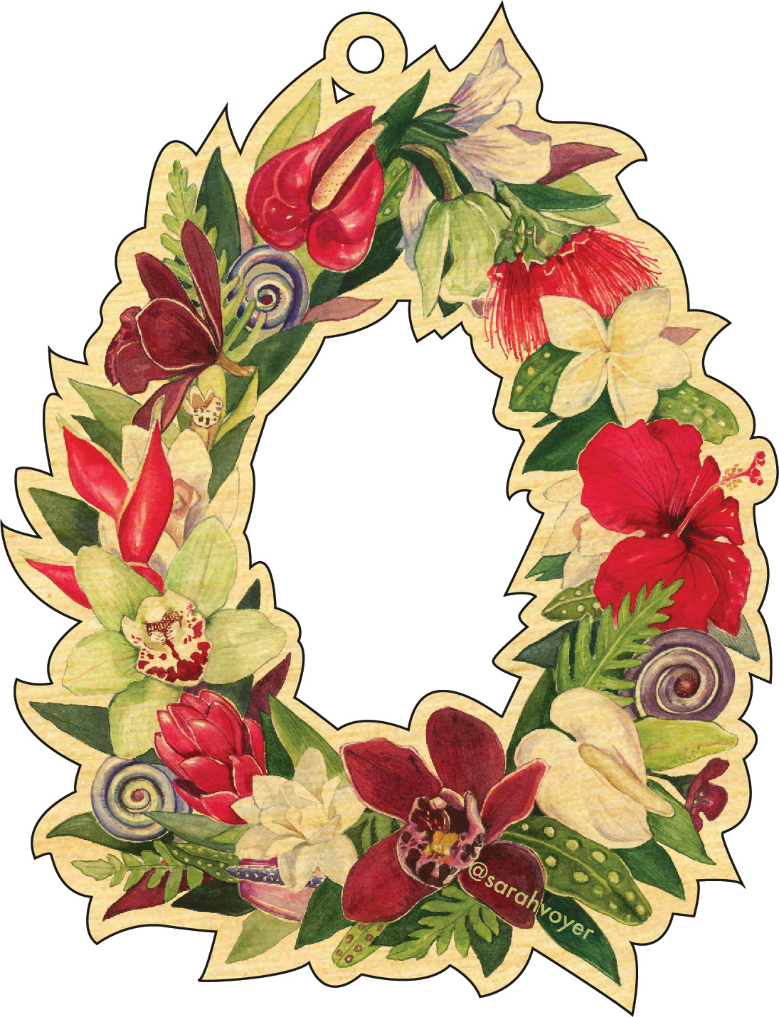 Wooden Ornament Mockup - Art by Sarah Voyer