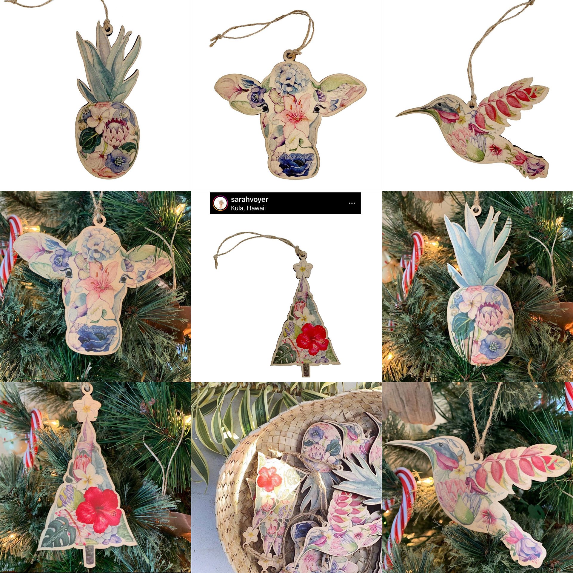 Wooden Ornament Mockup - Art and photo credit by Sarah Voyer