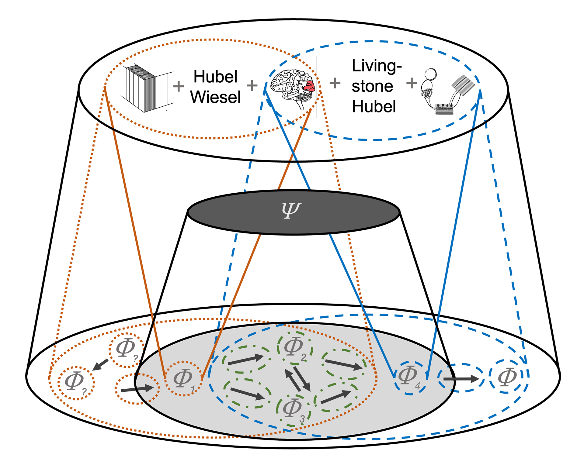 Pattern account of two models of visual processing