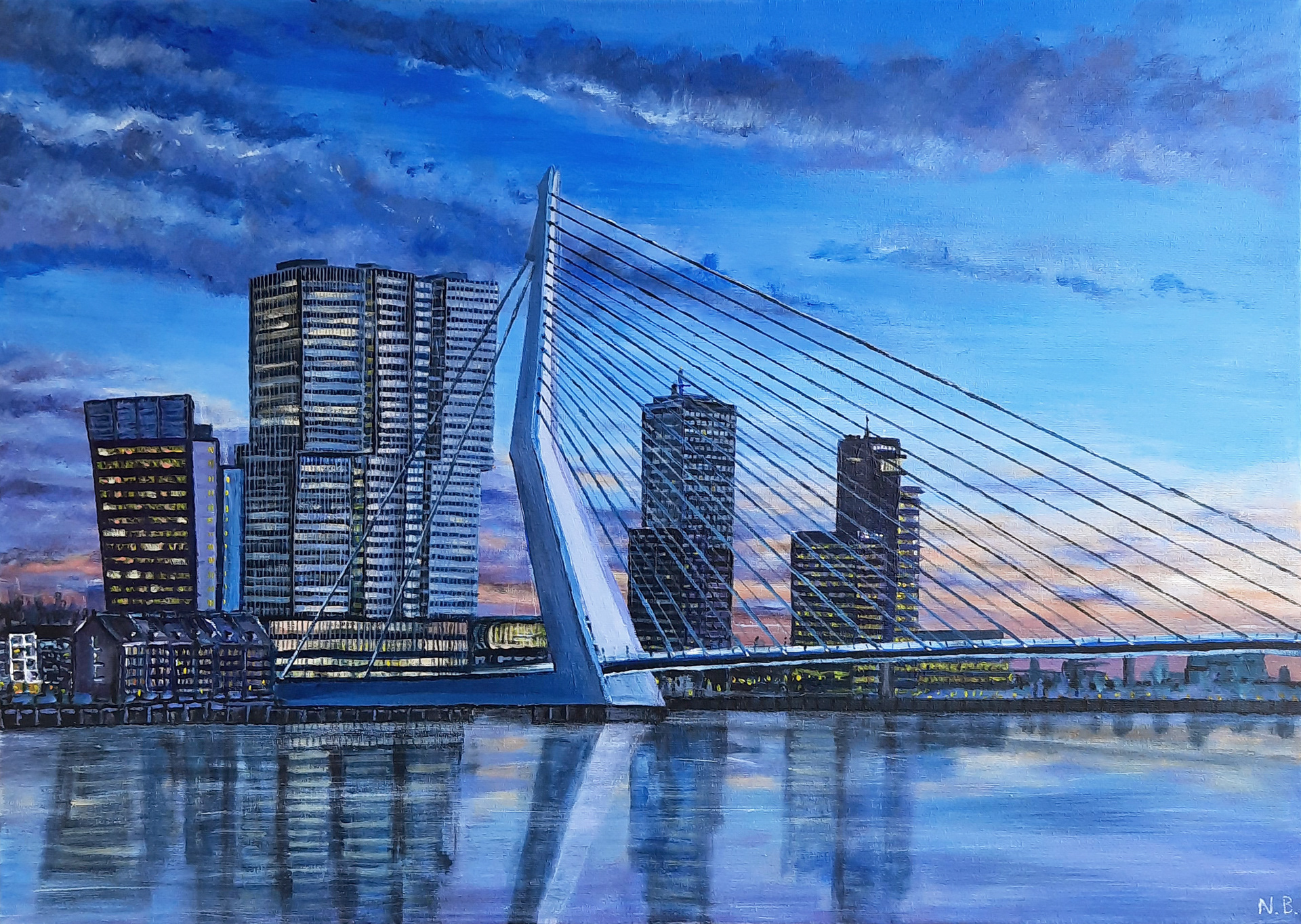 Erasmusbrug Rotterdam. 70x50 cm
