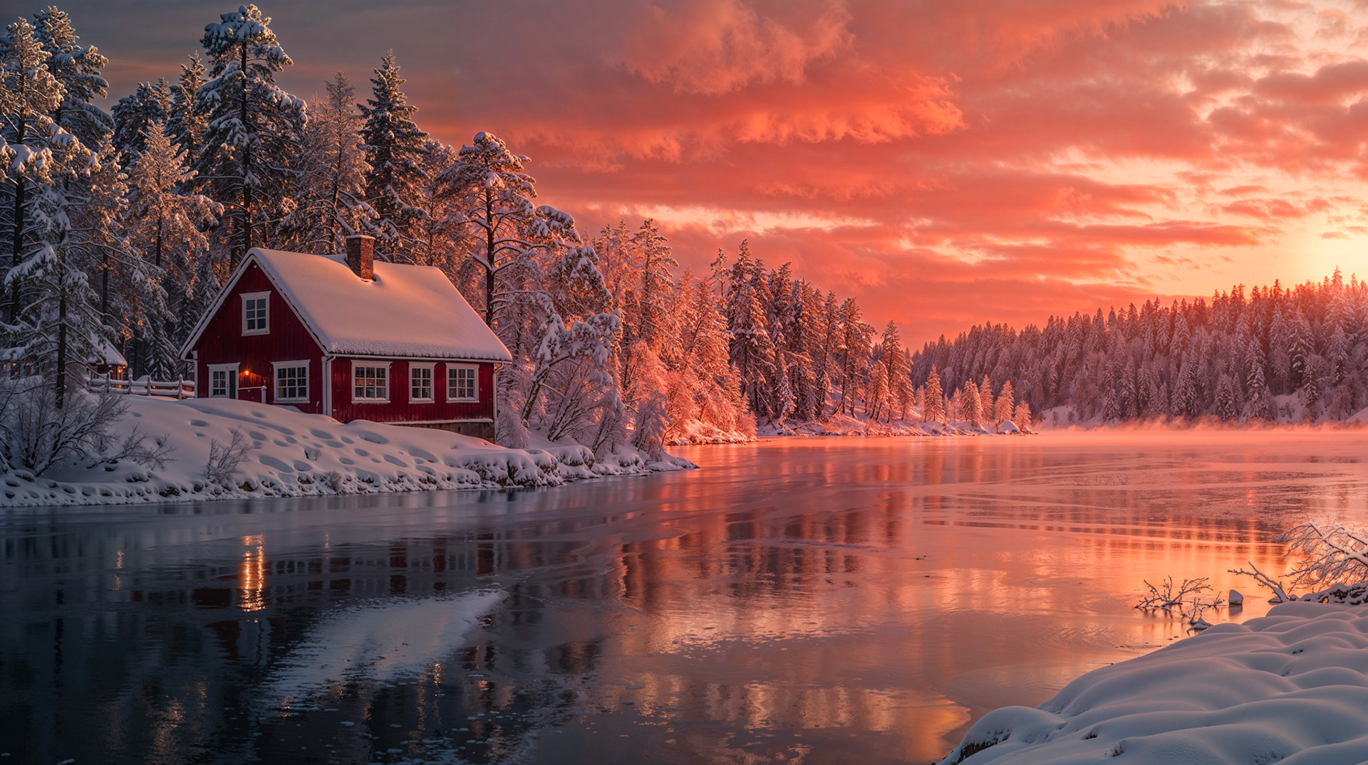 Cabin in winter