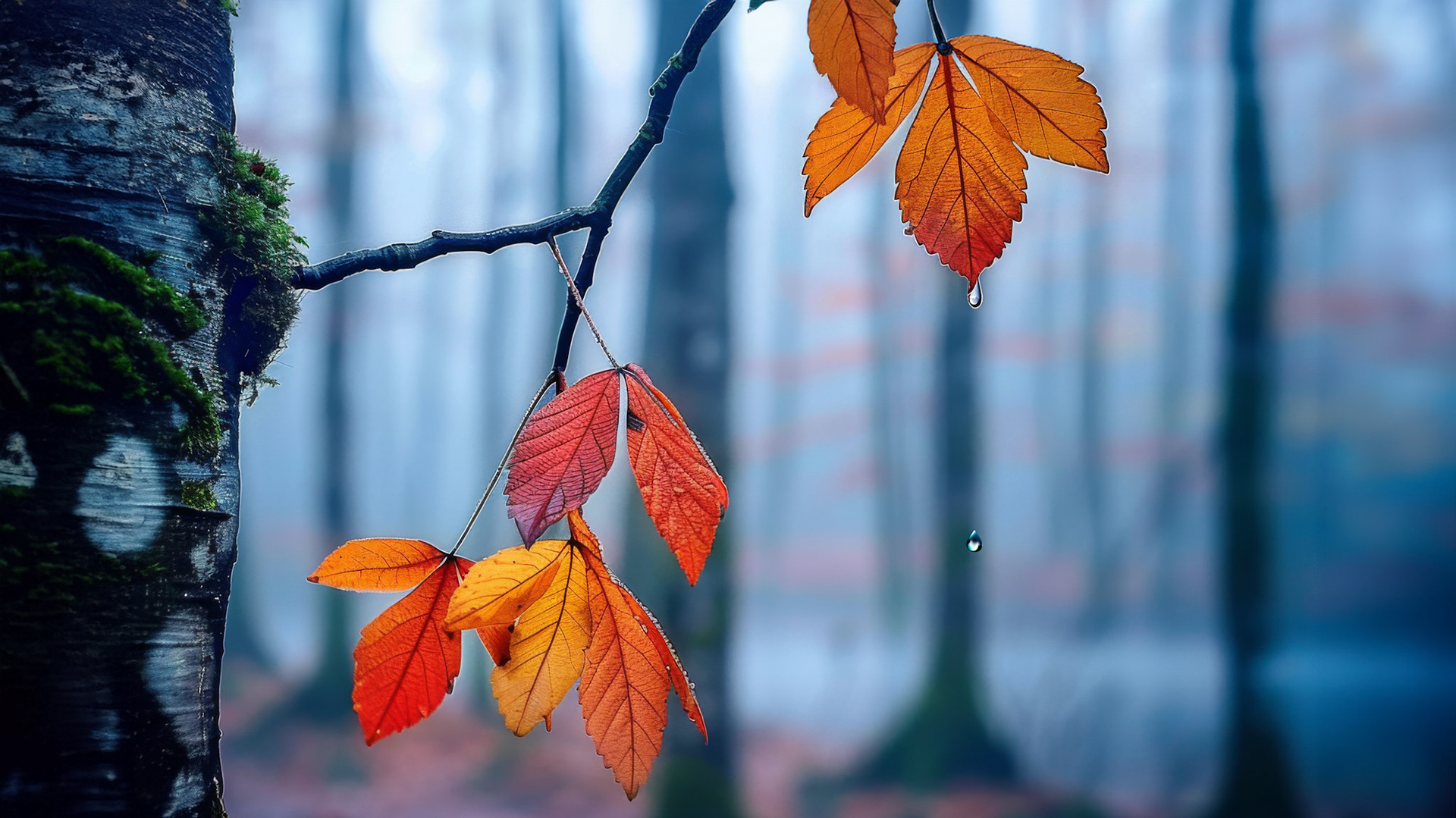 Leaves in the fall