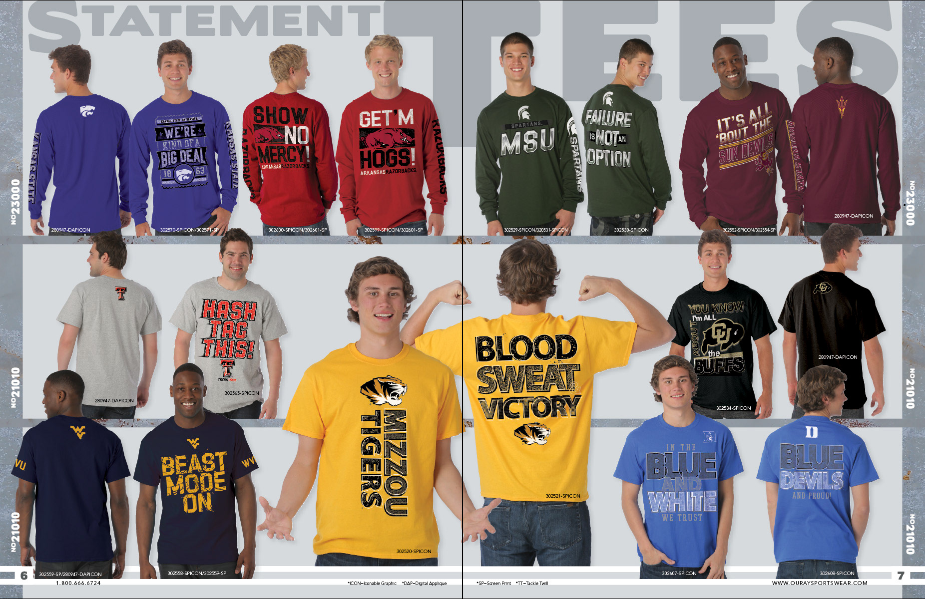 2 page Spread to promote Statement Tees