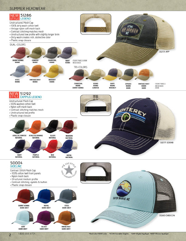 Summer Headwear layout