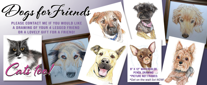 Detailed WaterColor Pencil Pet Portraits sold on Facebook/Lynellwb