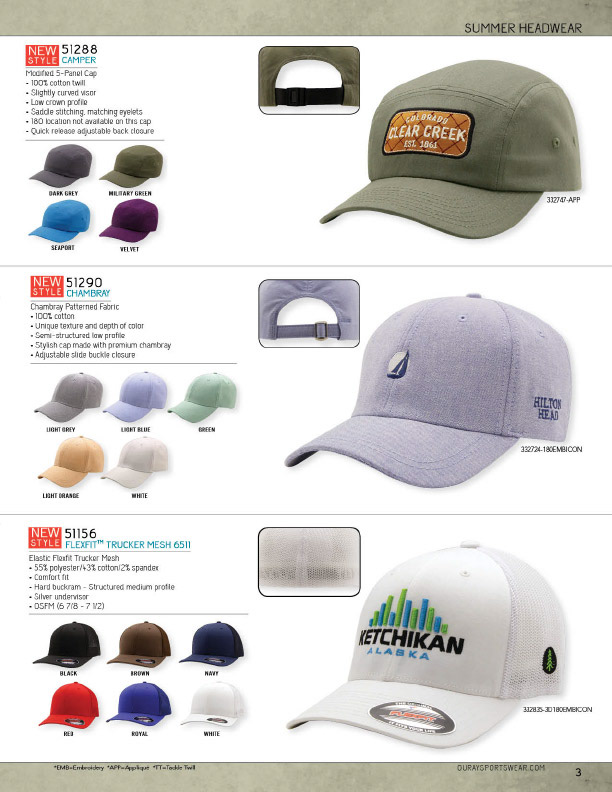 Summer Headwear Layout