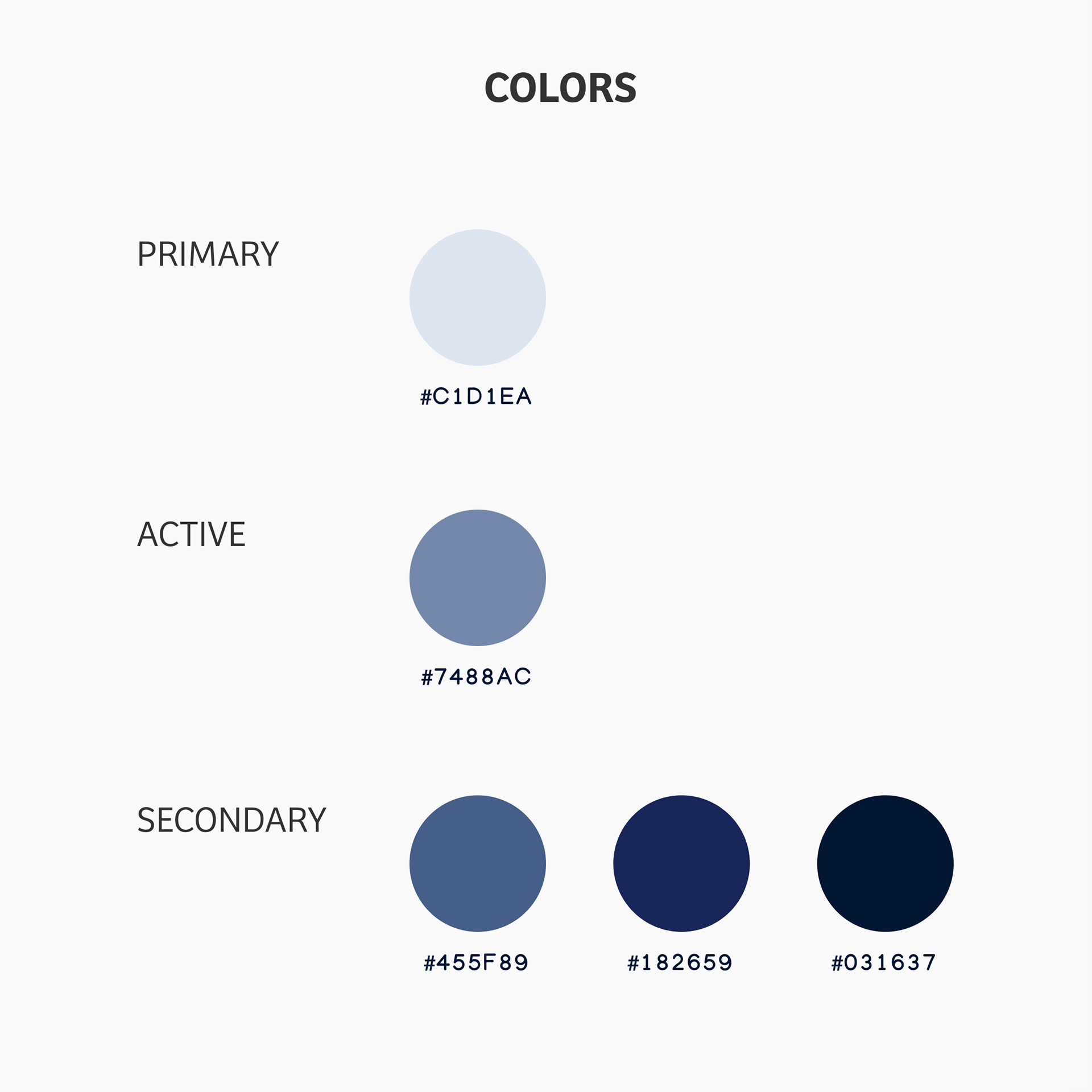 Graphic of brand development colors