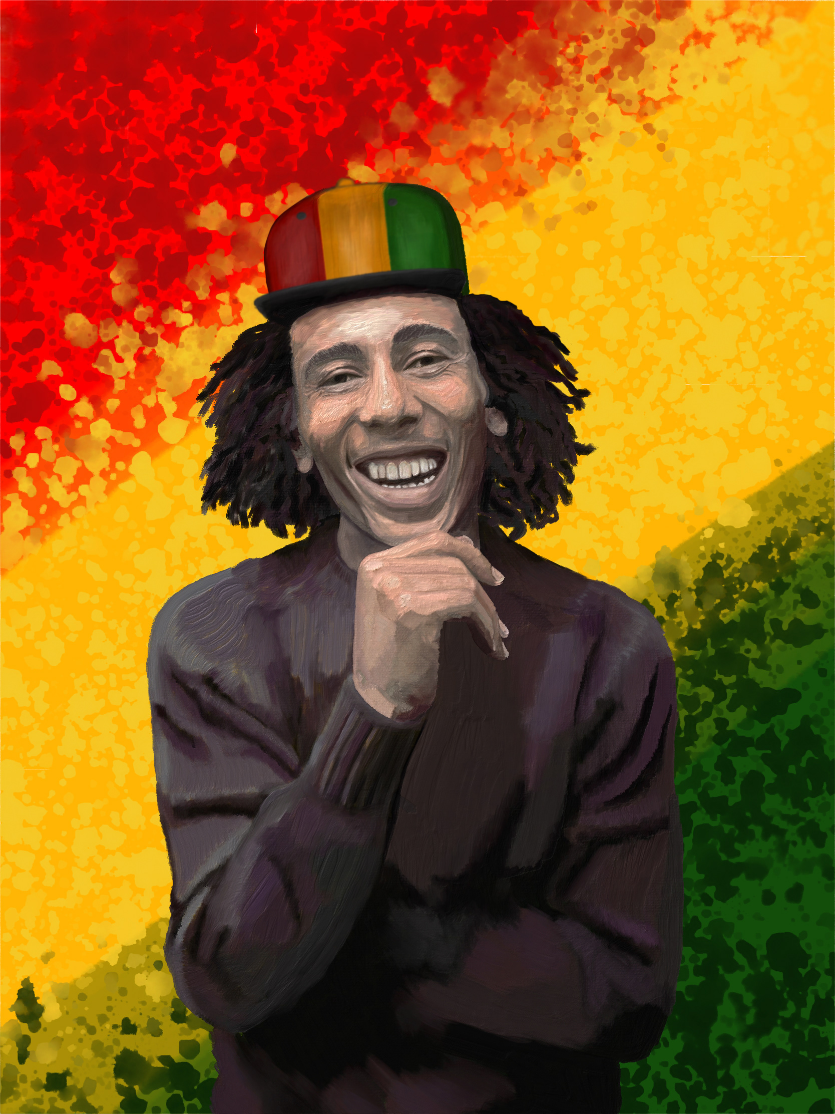 "Jammin" - client requested piece based off of portrait photo