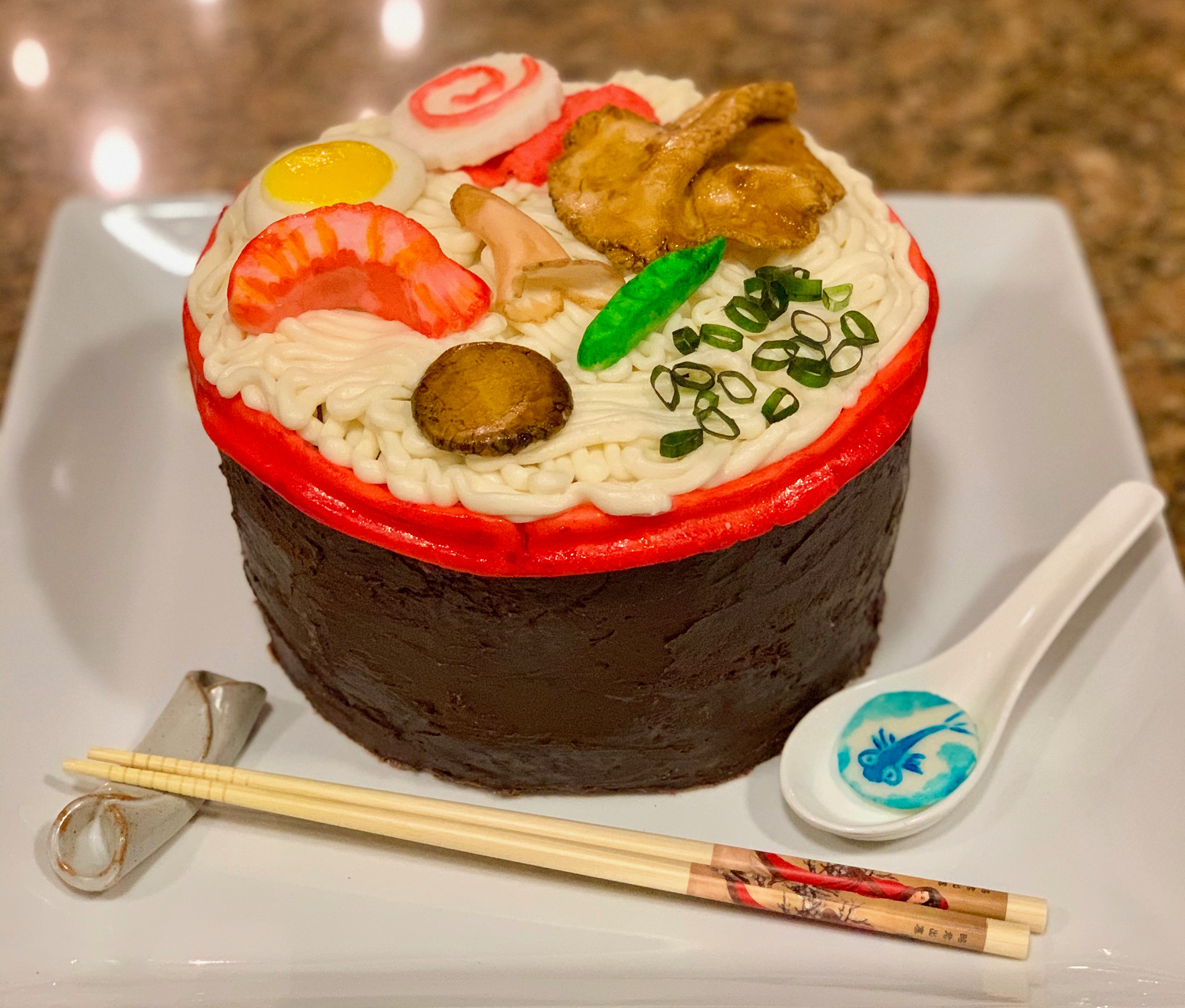 "Ramen Bowl" Cake - All Edible and Entirely From Scratch