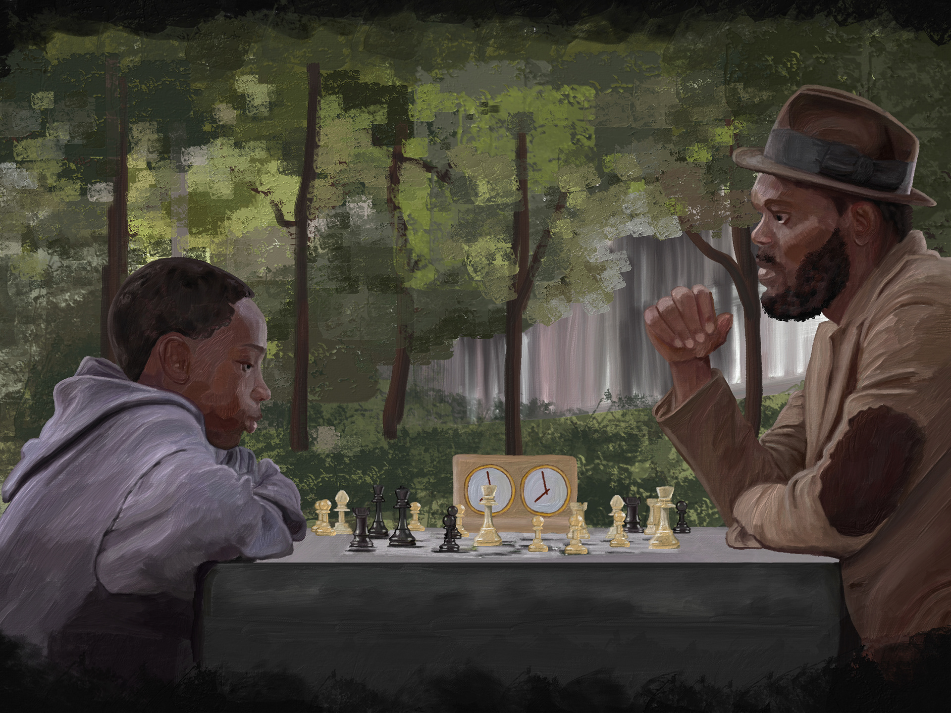 "In The Park" - client requested piece based off of scene in a movie