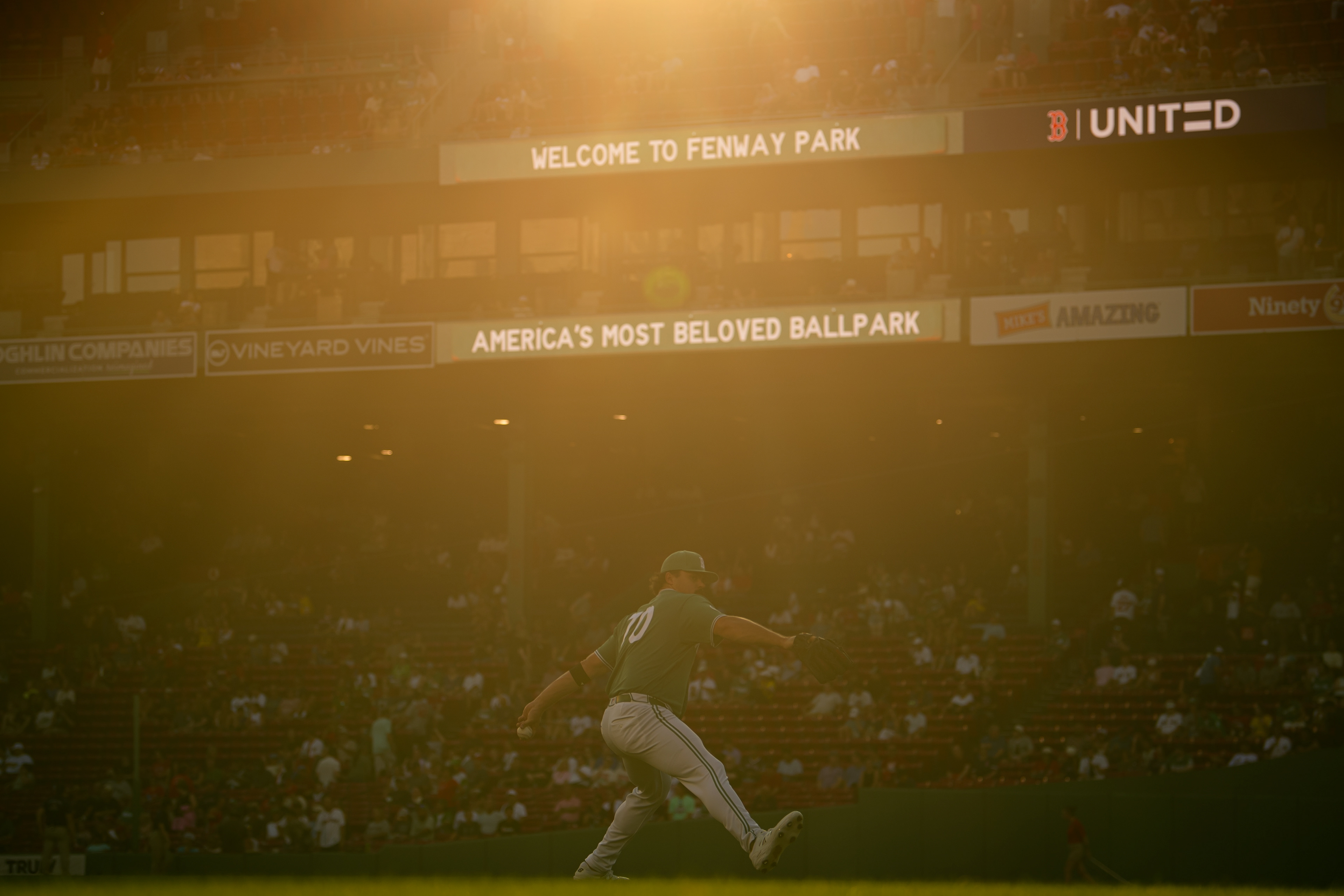 August 7, 2026, Boston, MA: Payton Tolle #70 of the Boston Red Sox warms up on the field prior to a game against the Athletics at Fenway Park in Boston, Massachusetts Friday, August 7, 2026. (Photo by Aiden Shertzer/Boston Red Sox)