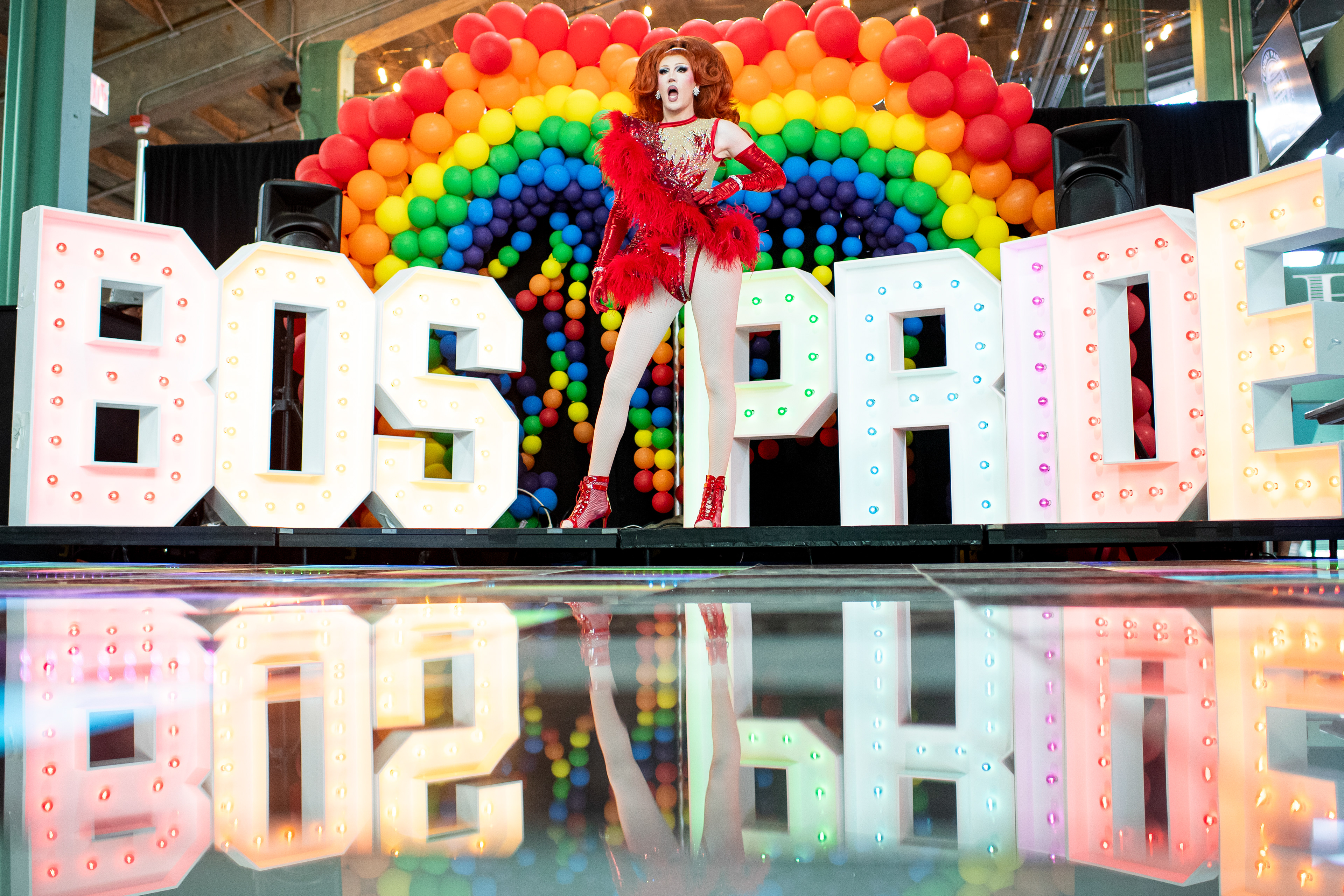 June 16, 2026, Boston, MA: A drag queen performs in celebration of 2026 Pride Night in the Big Concourse prior to a game between the Toronto Blue Jays and the Boston Red Sox at Fenway Park in Boston, Massachusetts Tuesday, June 16, 2026. (Photo by Aiden Shertzer/Boston Red Sox)