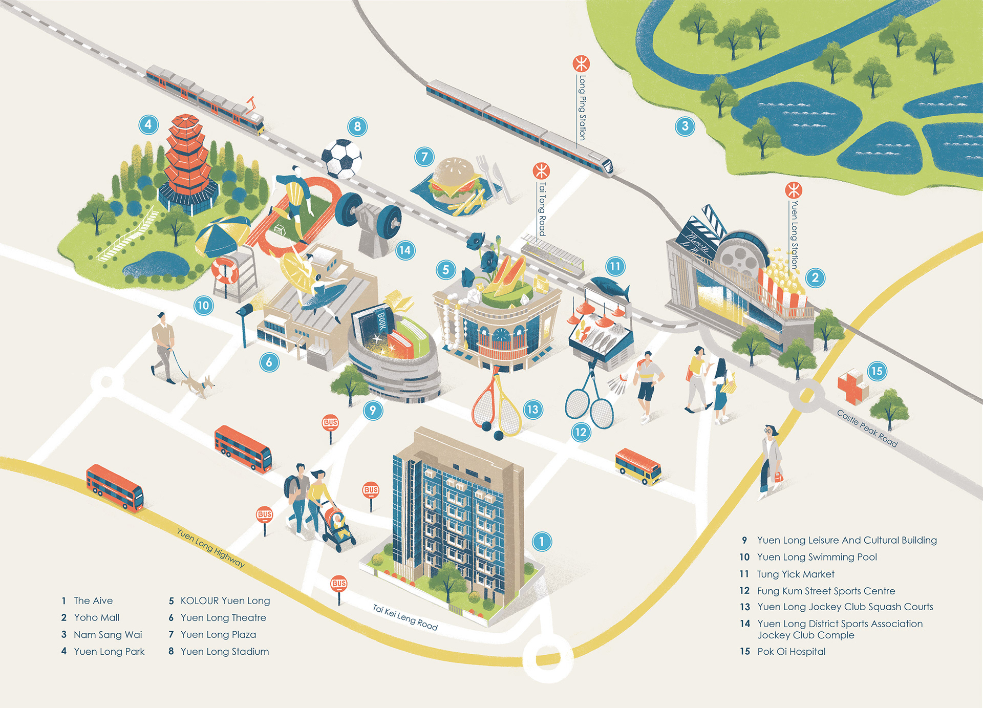 WANting Illustration - Hong Kong THE AIVE Building Map