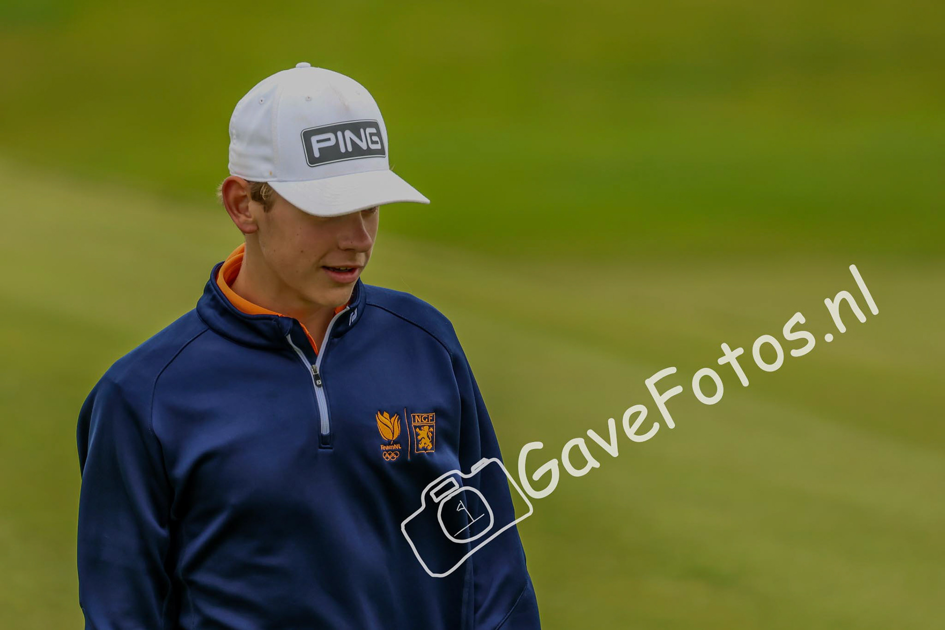 Pieter Werner op de green van de par-3 15 hole tijdens het Kennemer Open 2025