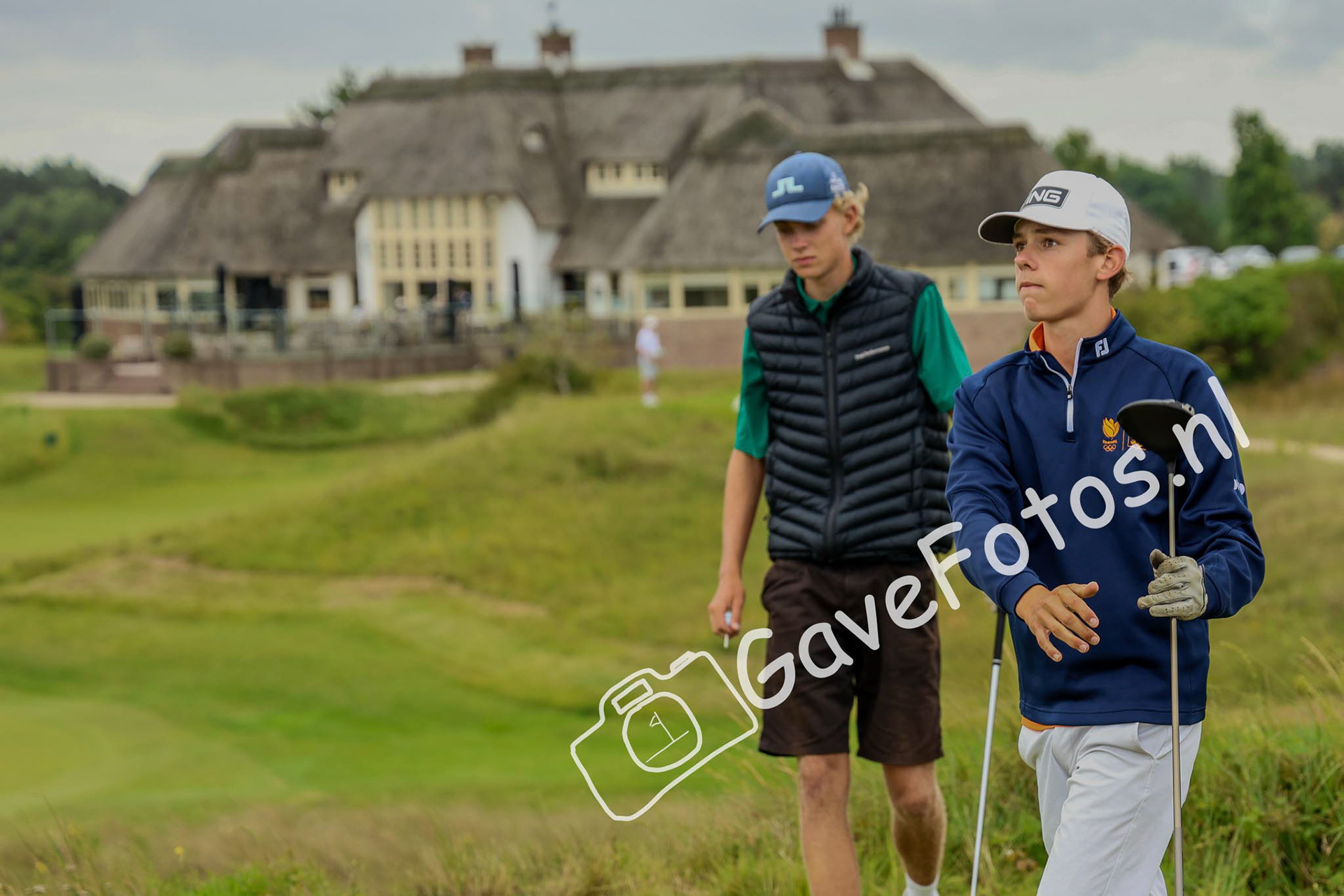 Pieter Werner  op de Teebox van de 16e hole tijdens het Kennemer Open 2025